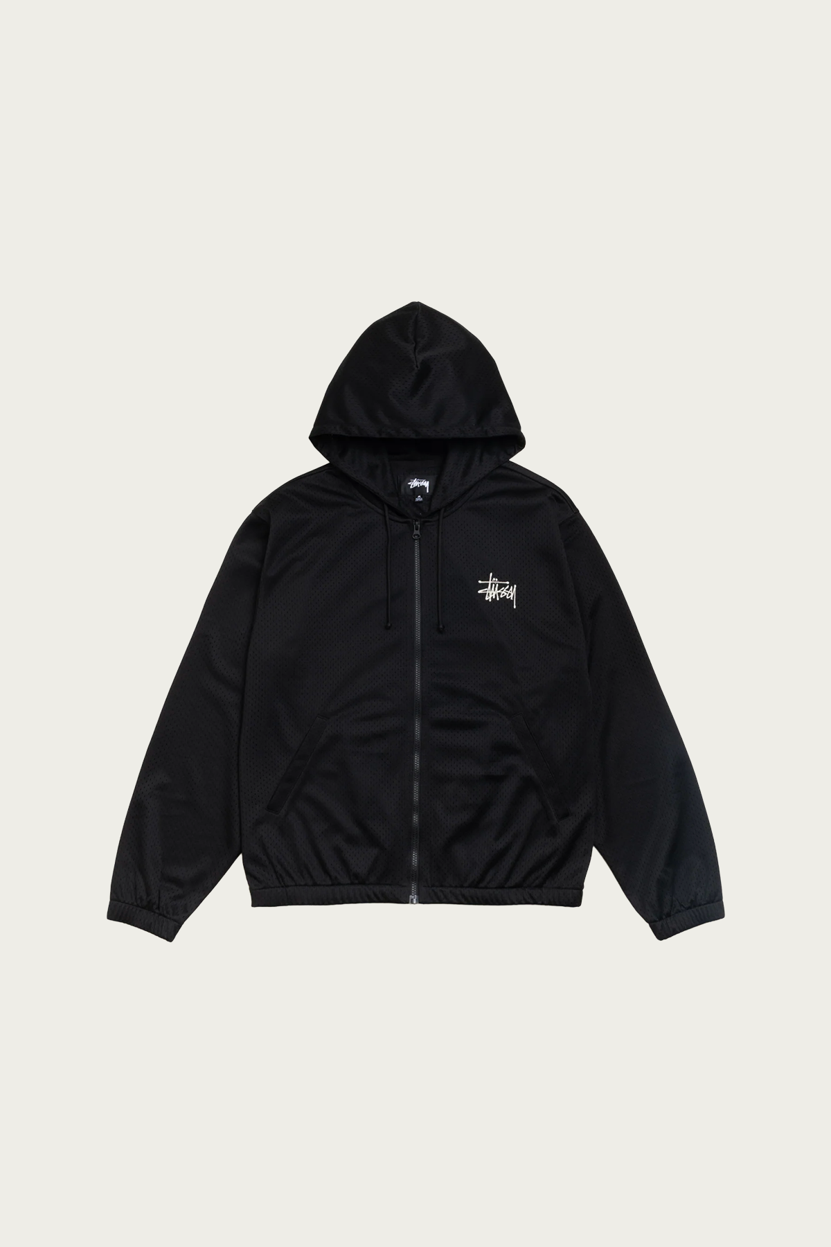 Stüssy - Athletic Mesh Zip Hood - Black - Canoe Club