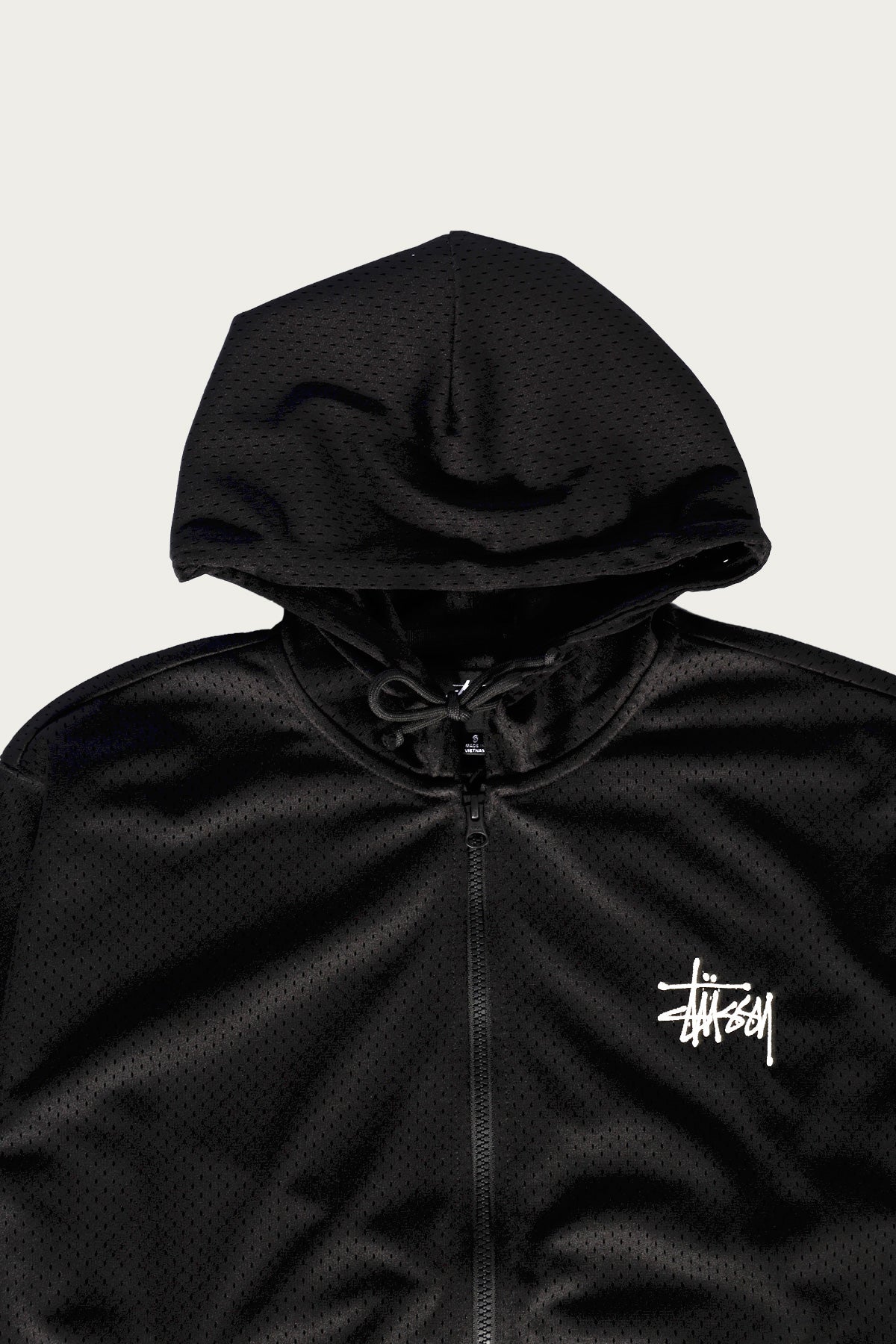 Stüssy - Athletic Mesh Zip Hood - Black - Canoe Club