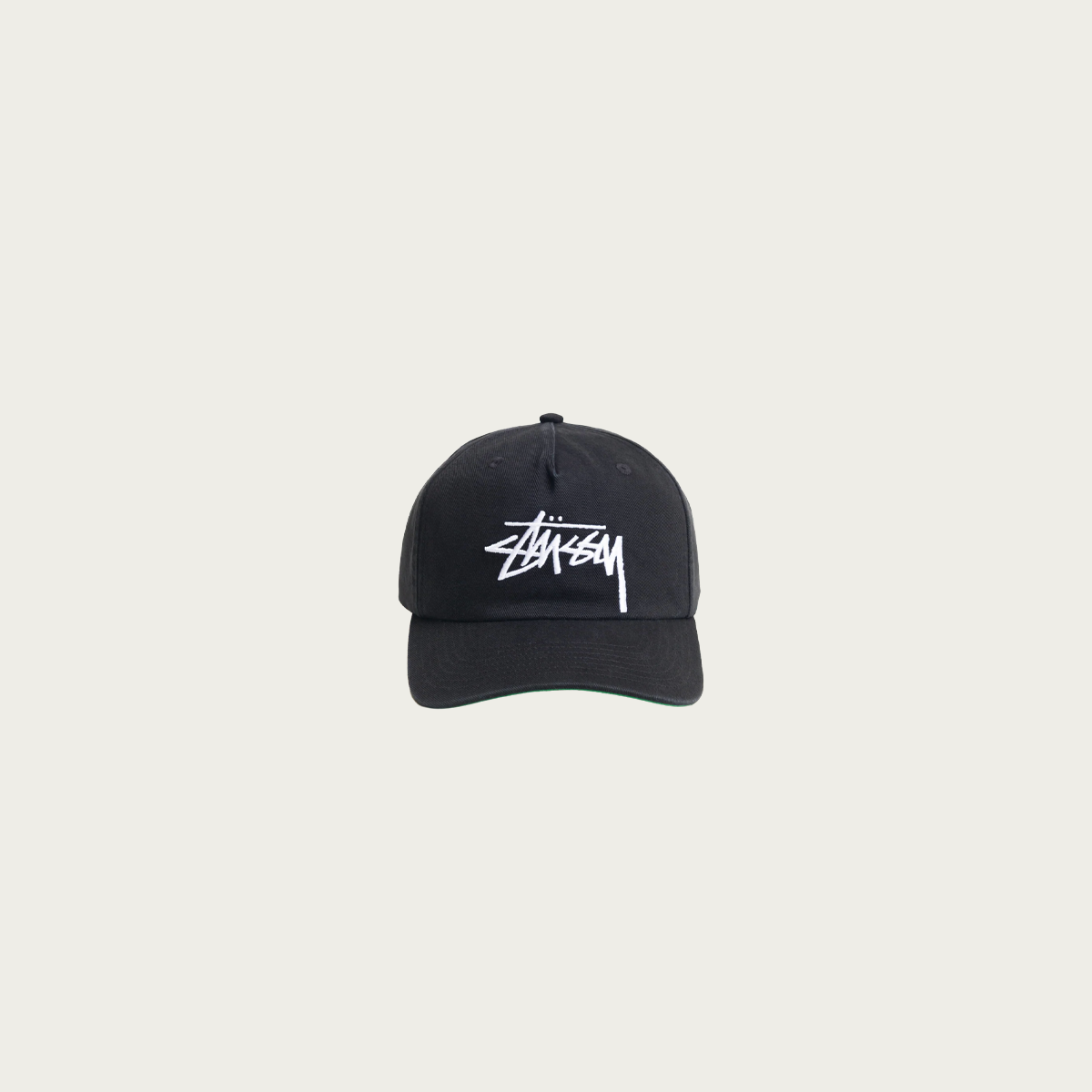 Stussy Big Stock Mid Depth Cap | Black | Canoe Club