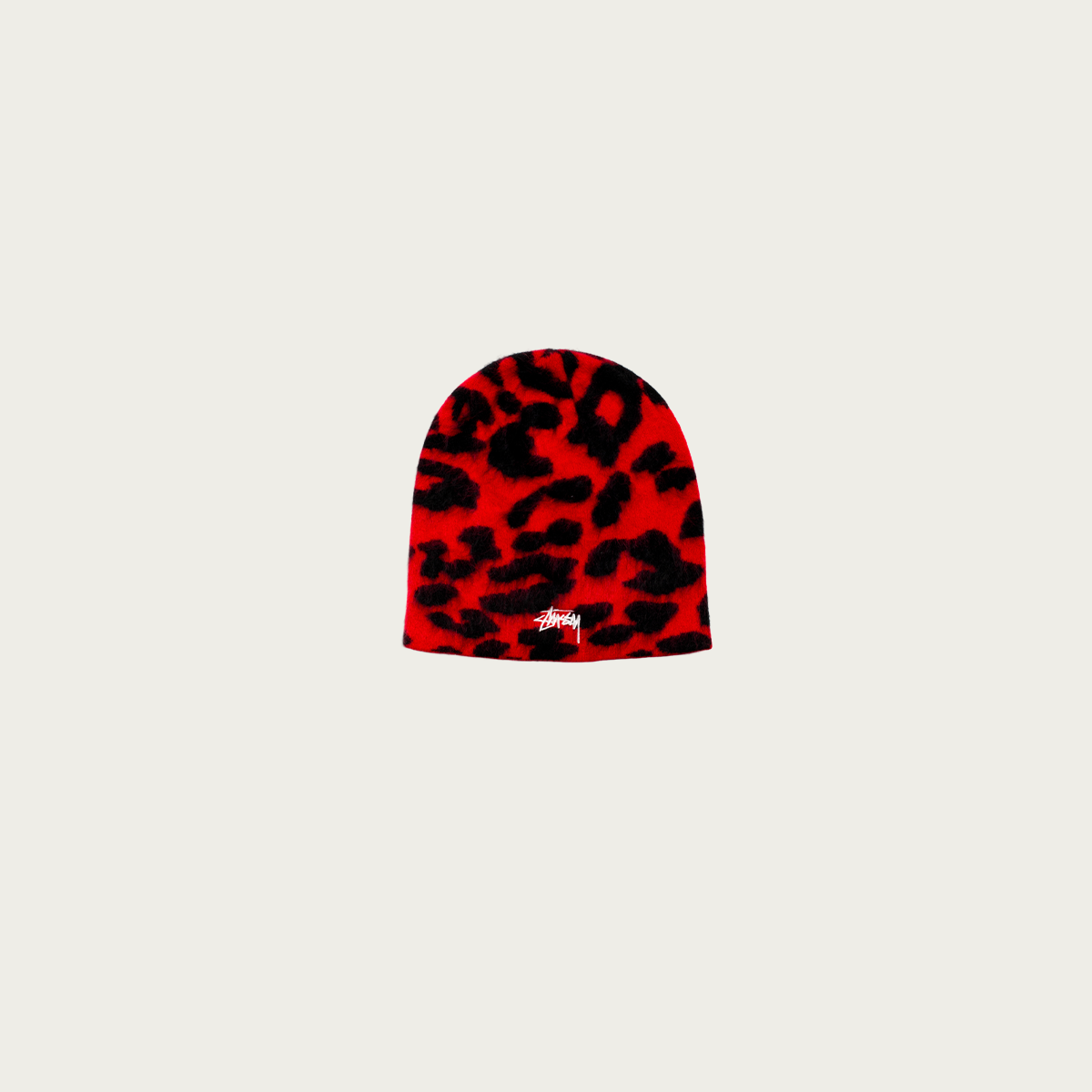 Stussy Cashmere Leopard Skullcap | Red | Canoe Club