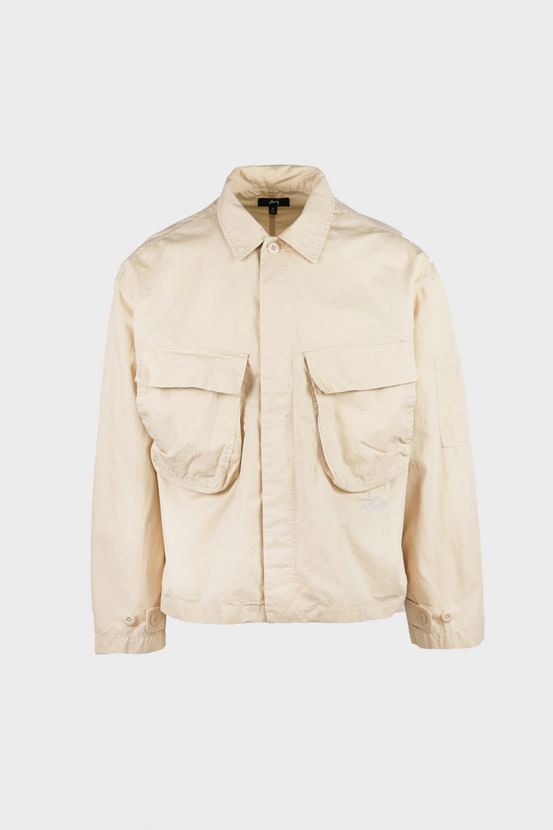 ジャケット・アウター stussy MILITARY OVERSHIRT Stüssy Military LS Overshirt | Bone | Canoe Club