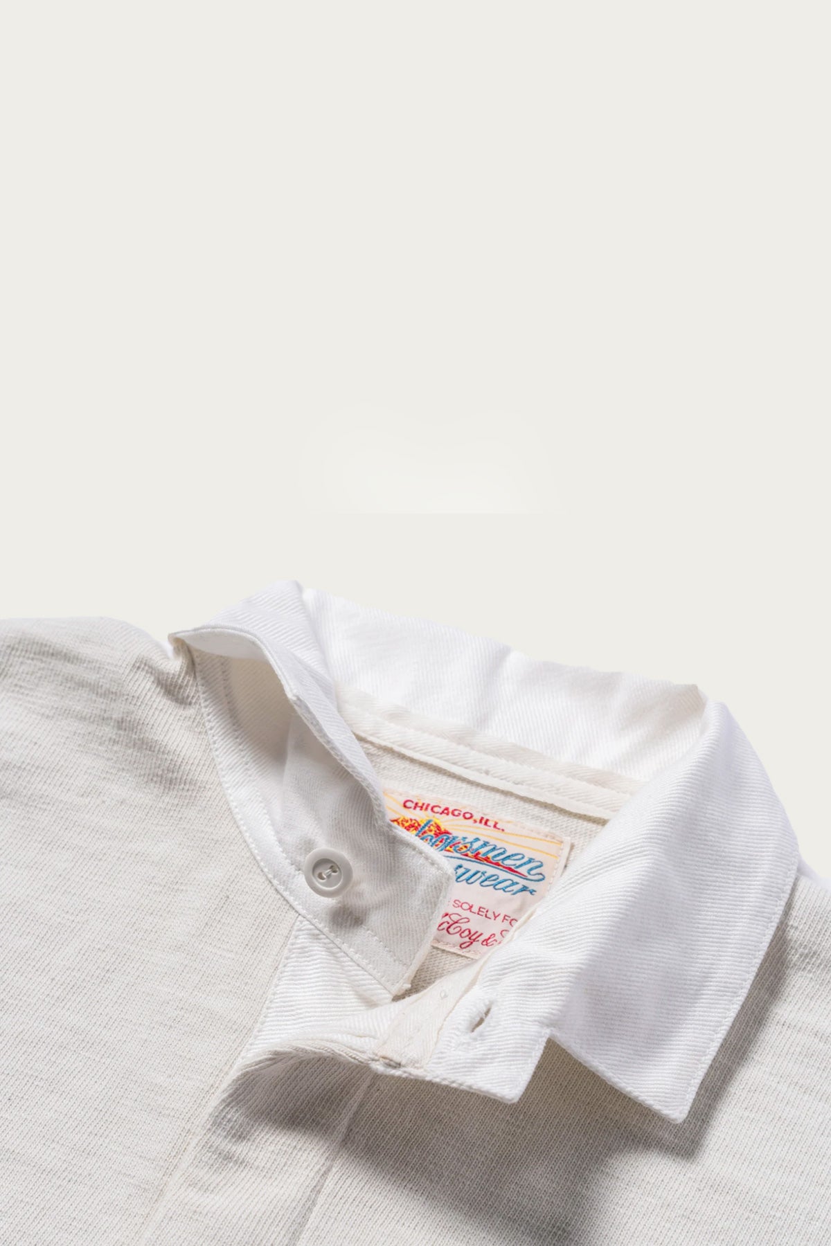 The Real McCoys - Climbers' Striped Rugby Shirt - White/Purple/Red - Canoe Club