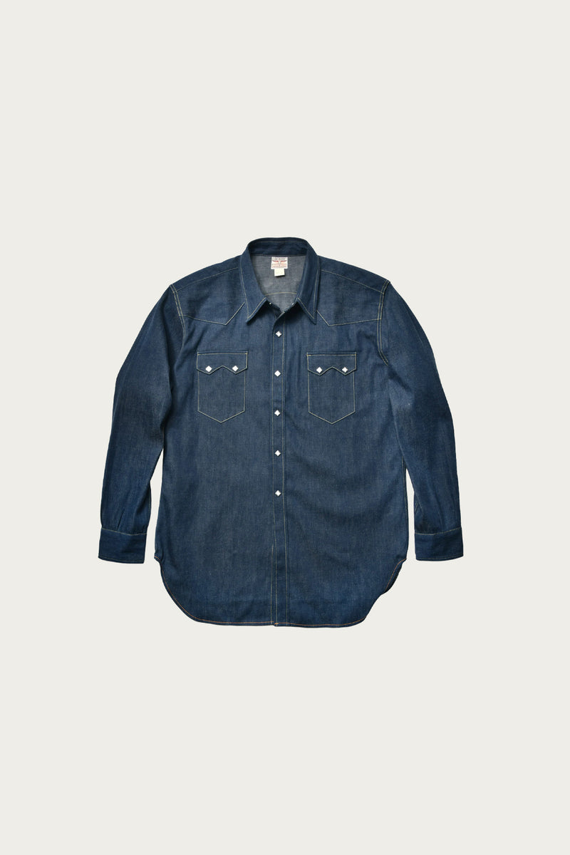 The Real McCoys Sawtooth Denim Western Shirt | Indigo | Canoe Club
