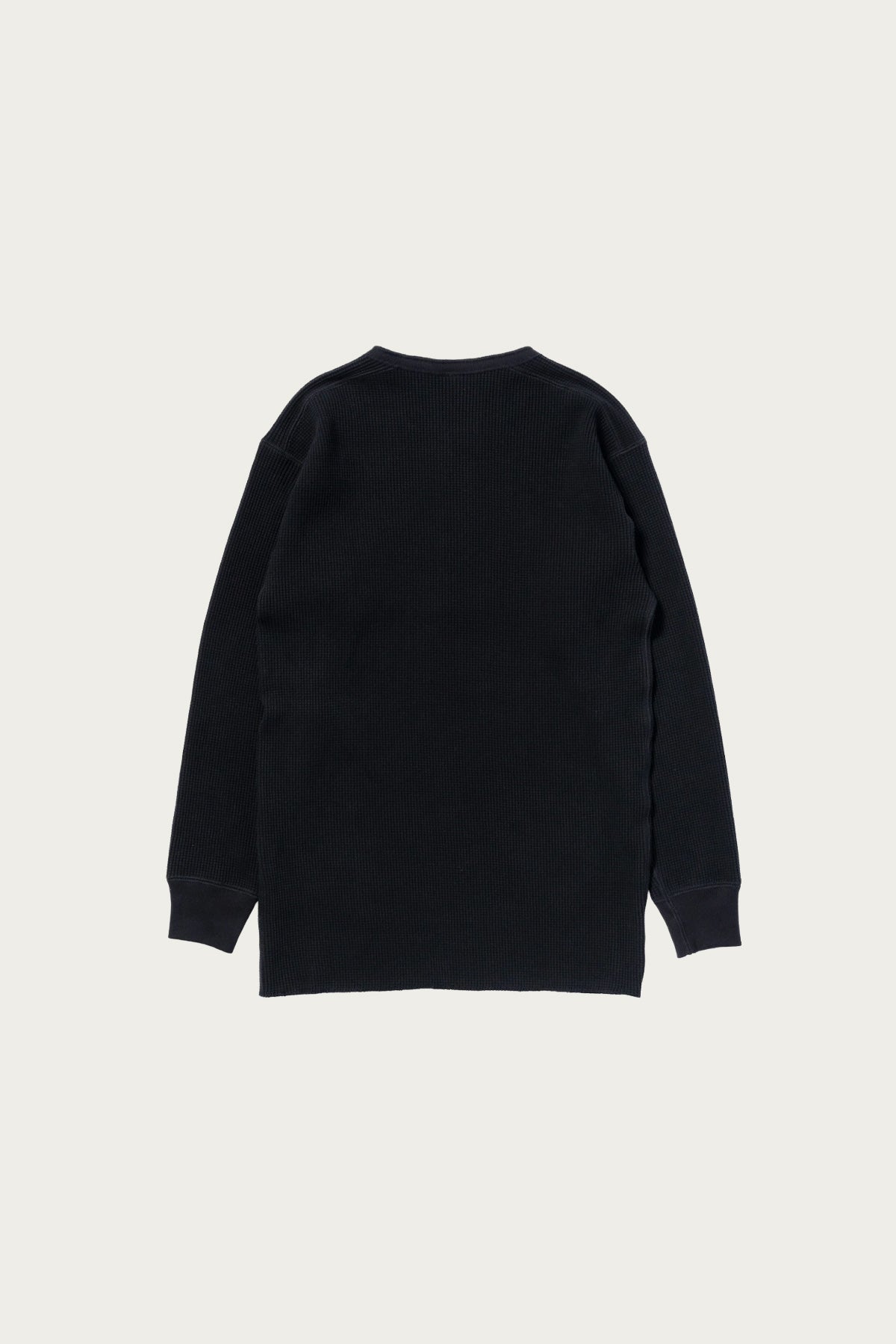 The Real McCoys - Waffle Thermal Henley Undershirt L/S - Black - Canoe Club
