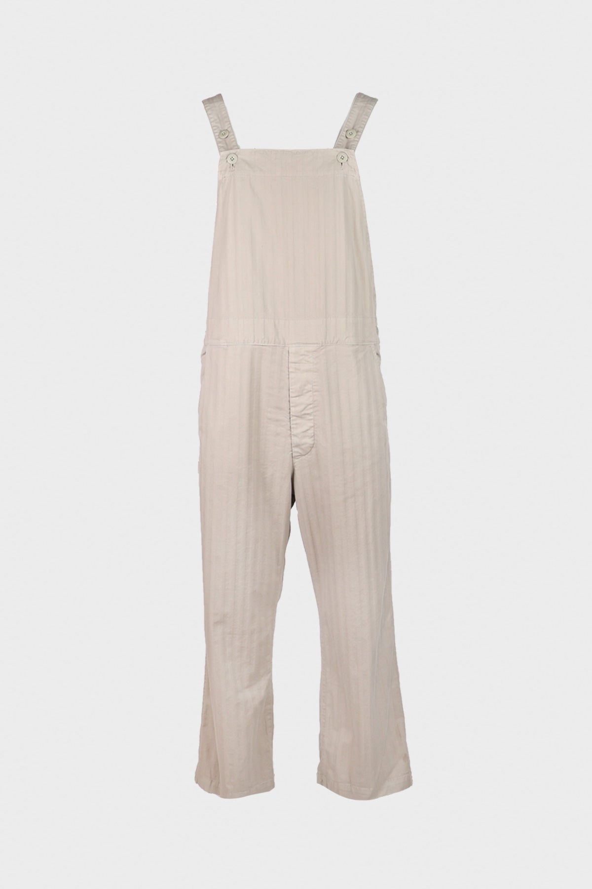 ts(s) - Garment Dye Wide Herringbone Old Style Bib Overalls - Gray/Beige - Canoe Club