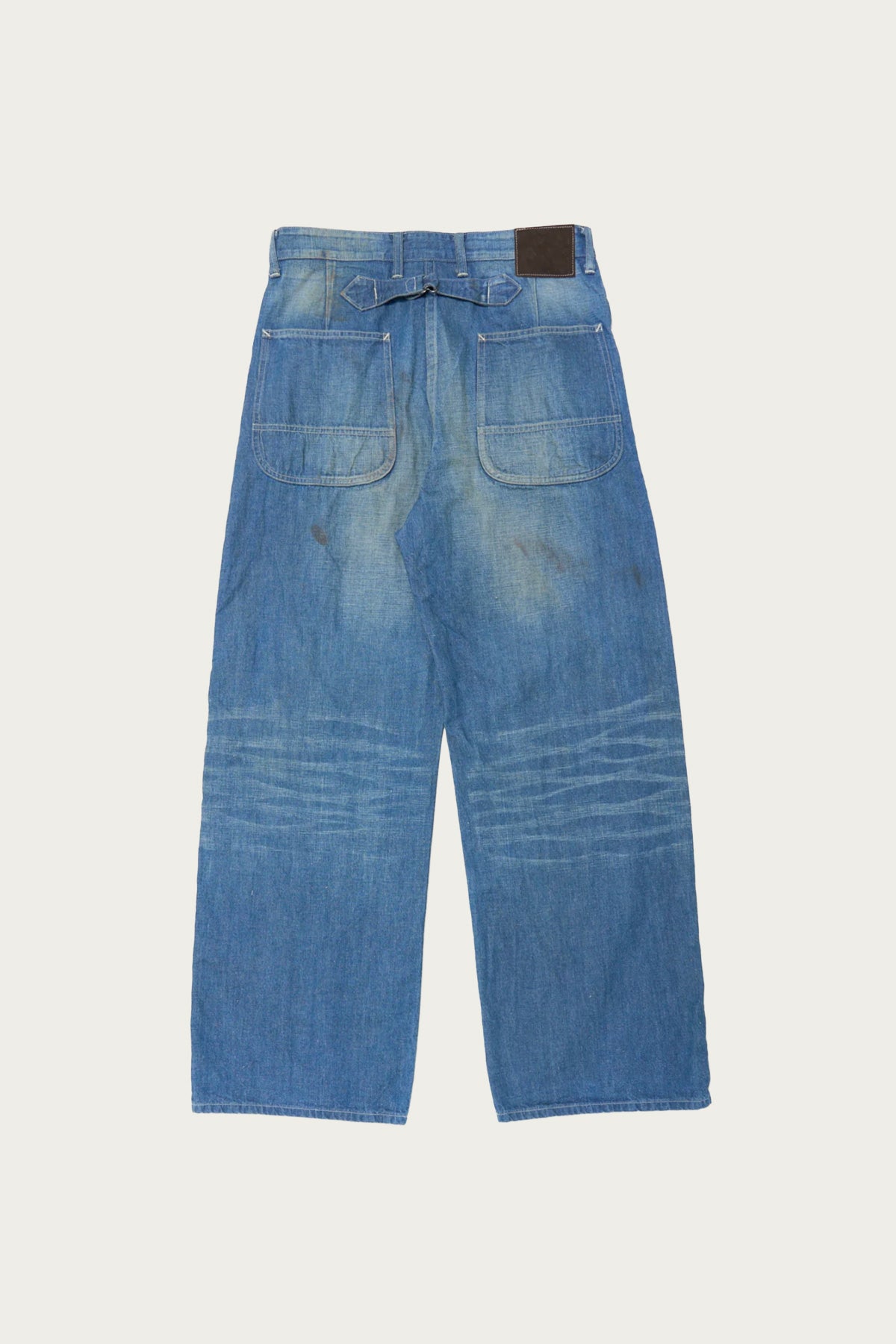 Taiga Takahashi - Lot. 717 Damaged Painter Pants w/ Buckle - Damaged Indigo - Canoe Club
