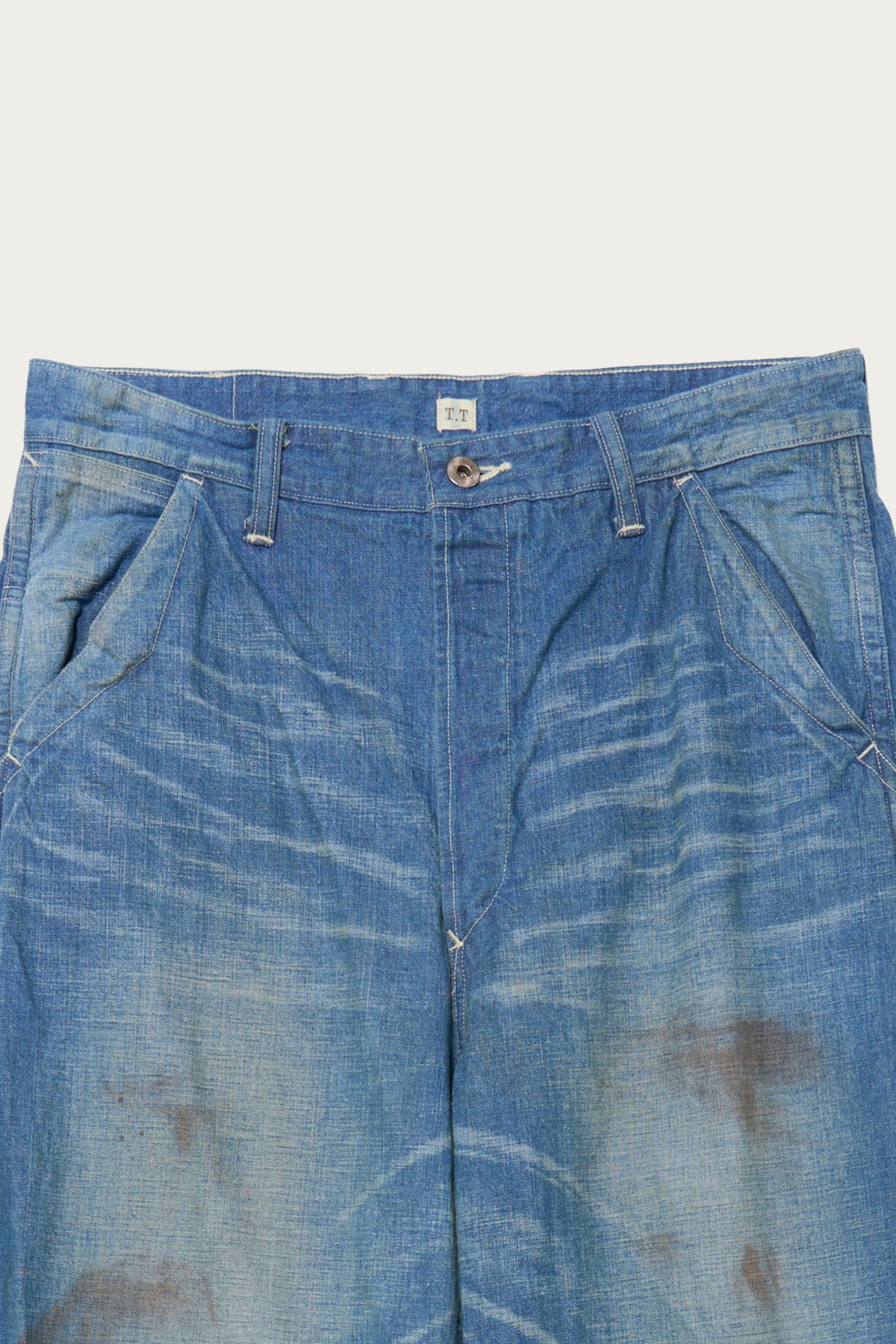 Taiga Takahashi - Lot. 717 Damaged Painter Pants w/ Buckle - Damaged Indigo - Canoe Club