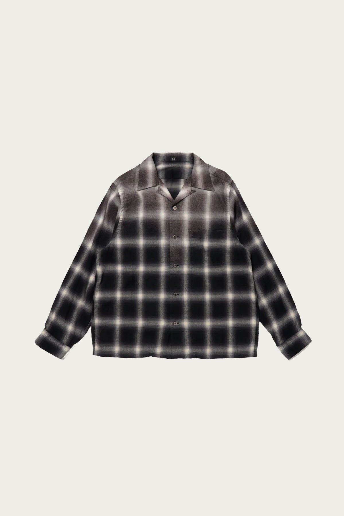 Taiga Takahashi - Lot. 101 Open Collar Shirt - Bleached Gray Plaid - Canoe Club