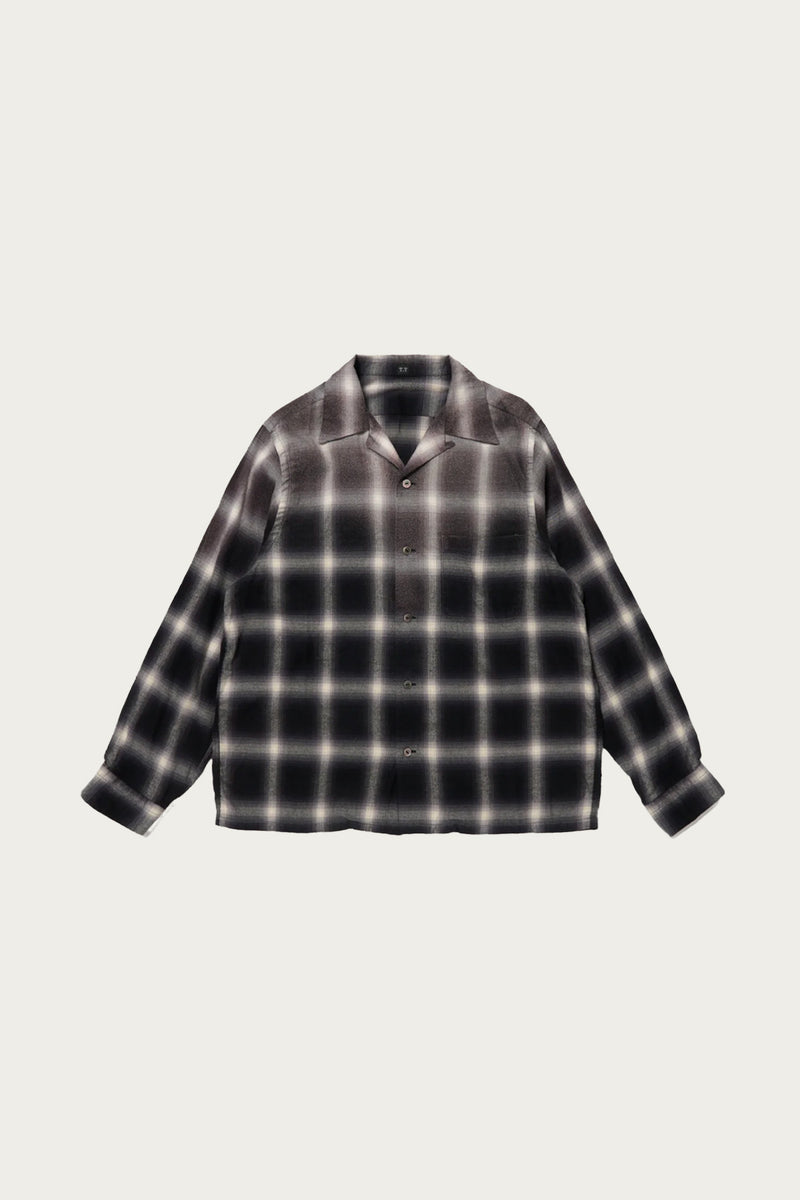 Taiga Takahashi Lot. 101 Open Collar Shirt | Bleached Gray Plaid