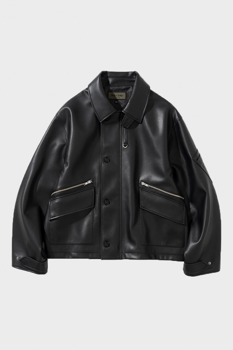 Uniform Bridge MK3 Vegan Leather Jacket | Black | Canoe Club