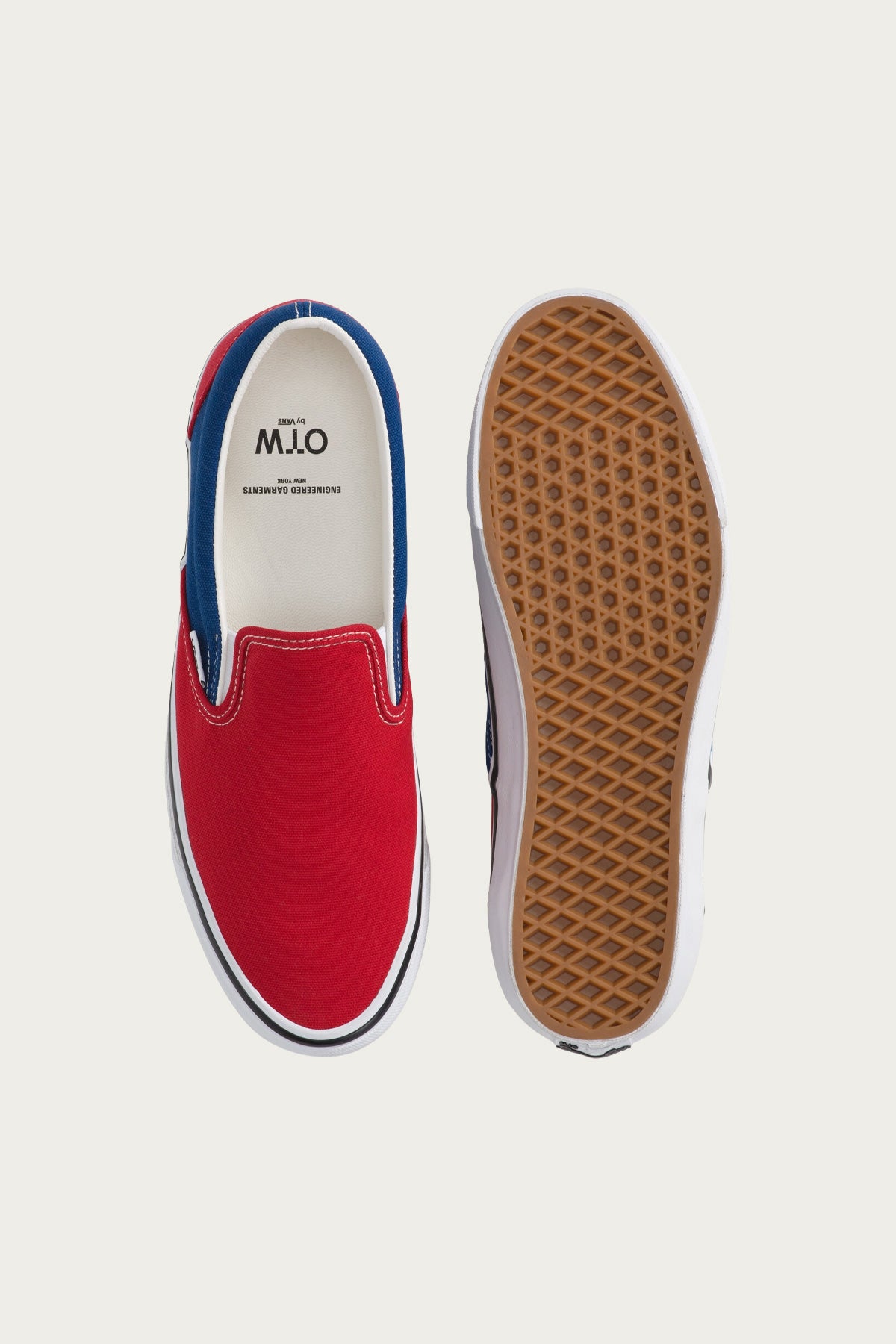 Vans - Engineered Garments x Vans OTW Slip-On 98 - Red/Navy - Canoe Club