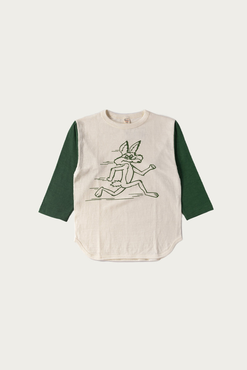 Warehouse Coyote Baseball Tee L/S | Cream/Light Green | Canoe Club
