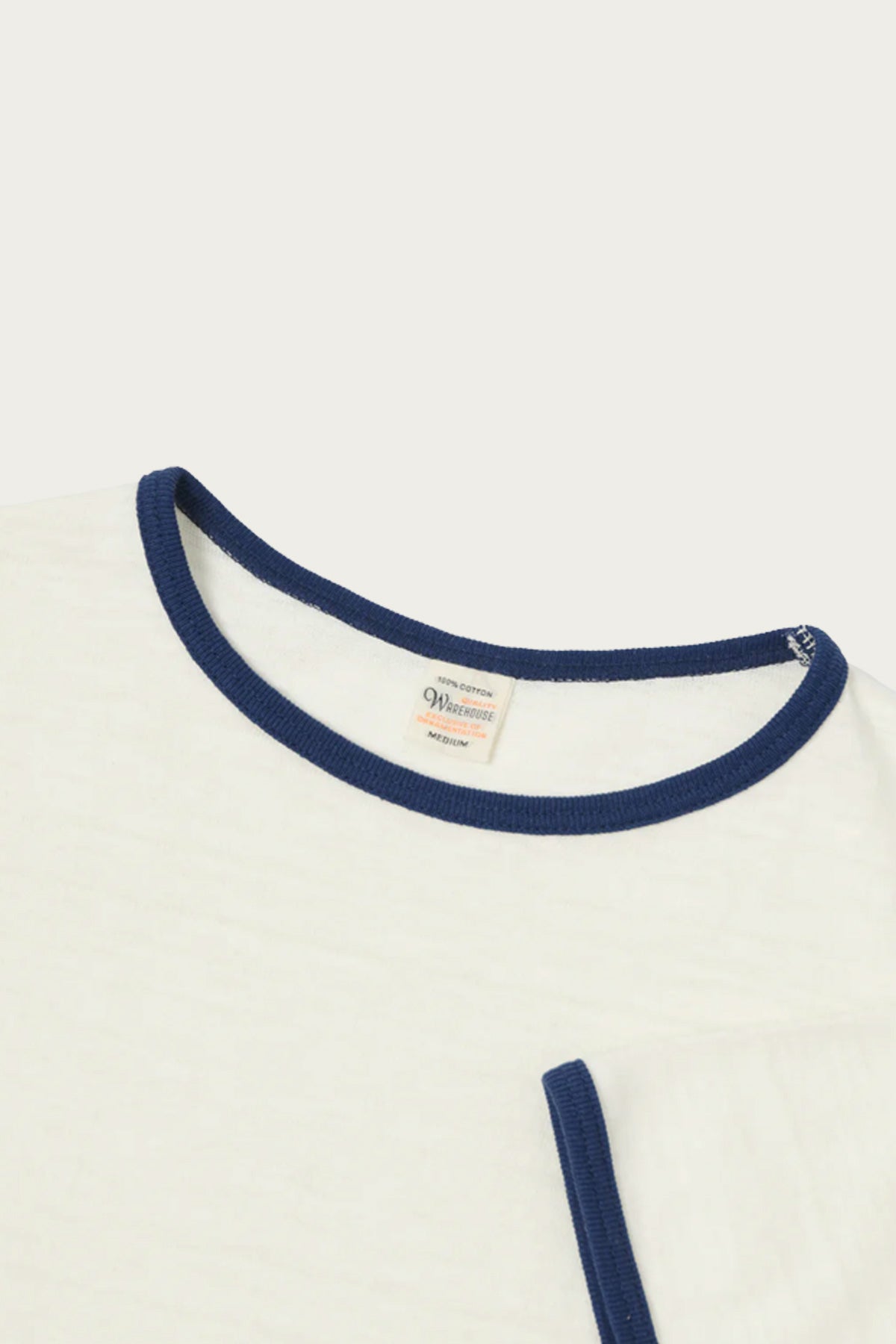 Warehouse & Co. - 4059 Ringer T-Shirt - Cream/Navy - Canoe Club
