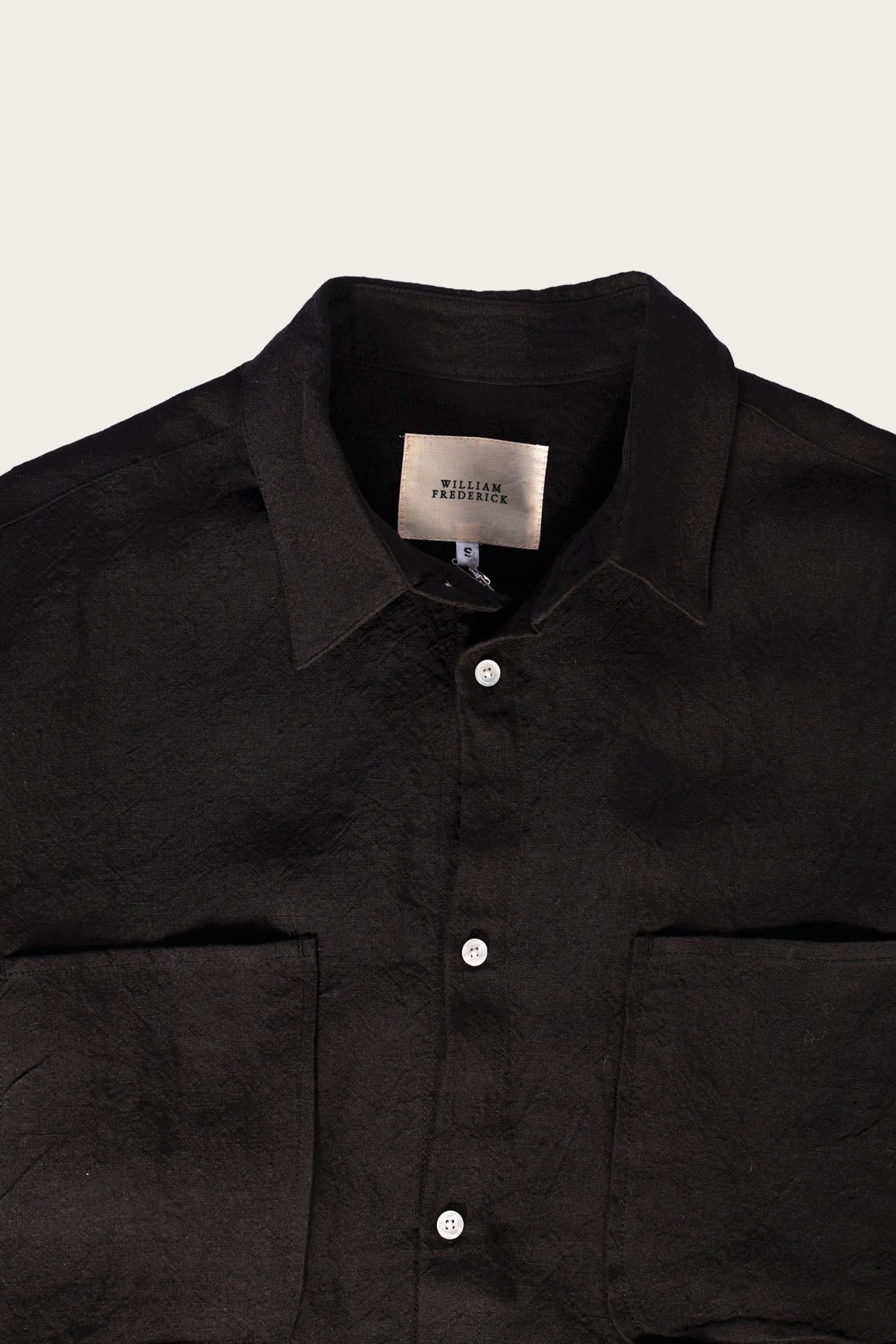 William Frederick - Office Shirt - Black Linen - Canoe Club