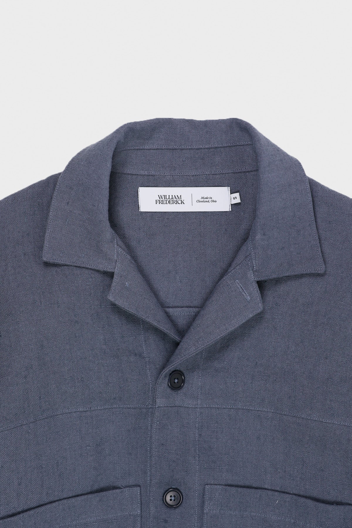 William Frederick - Cafe Jacket - Dusty Blue Butcher Linen - Canoe Club