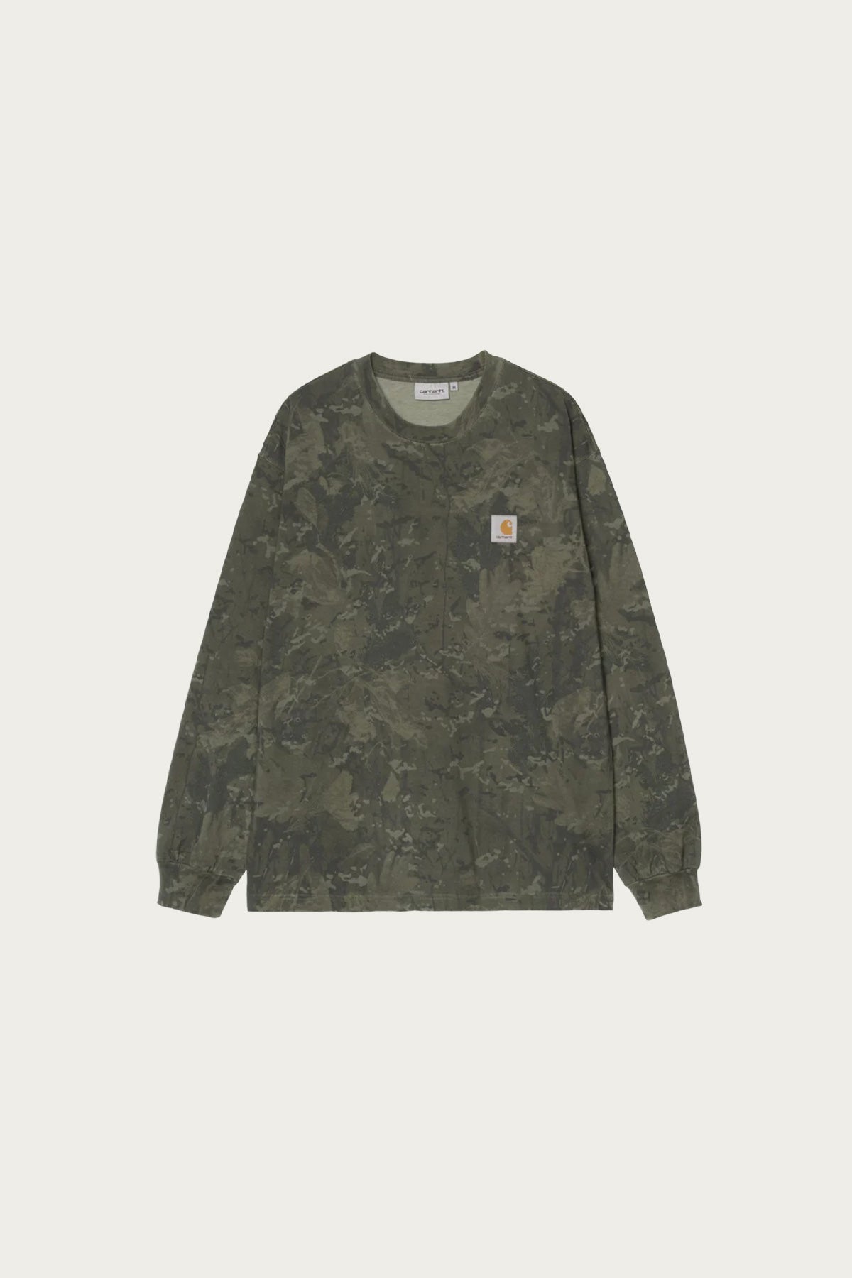 Carhartt Work In Progress - L/S Camo Combi T-Shirt - Green/Olive Garment Dyed - Canoe Club