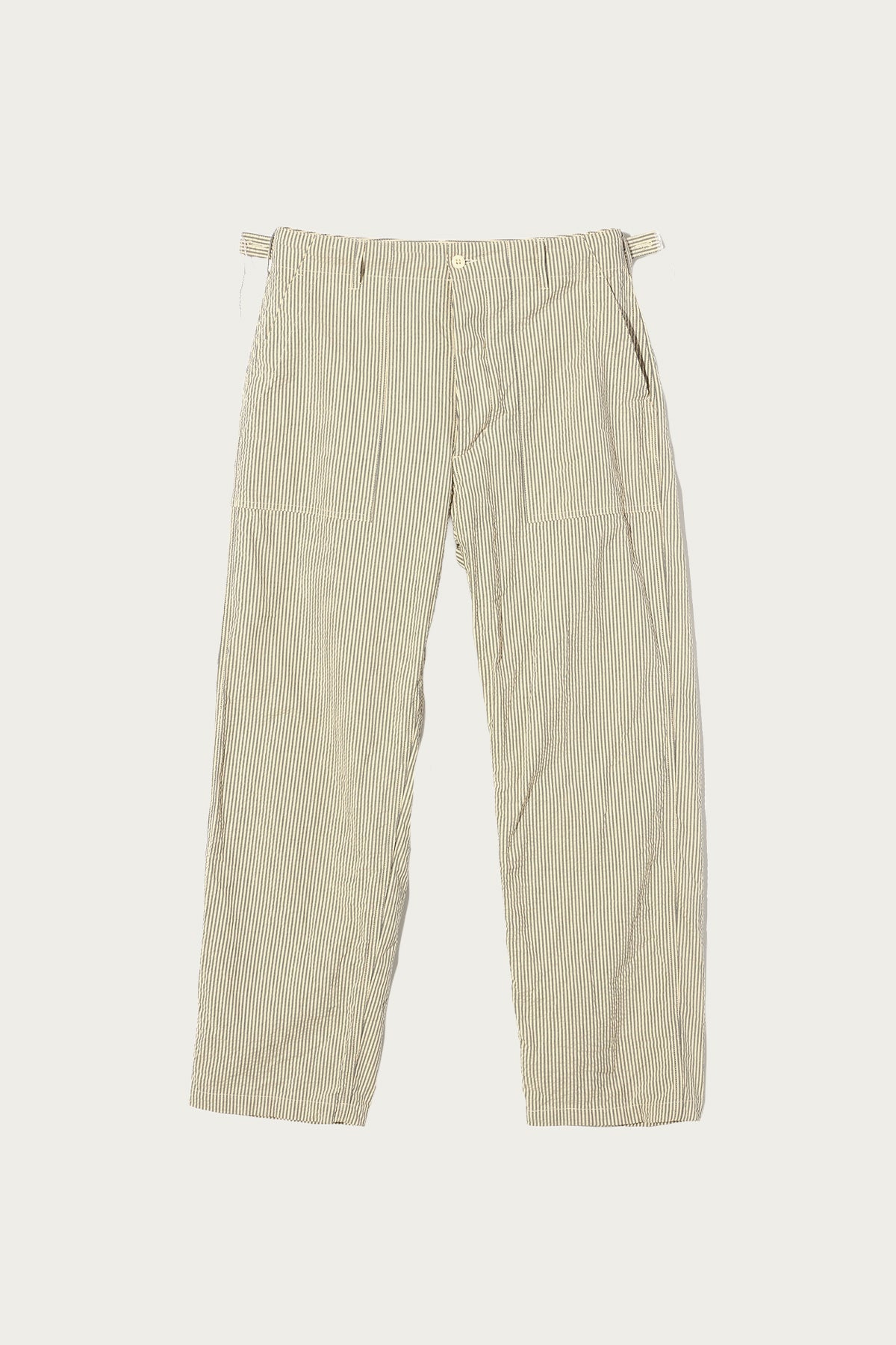 Engineered Garments Workaday - Workaday Fatigue Pant - Navy/Natural Cotton Seersucker - Canoe Club