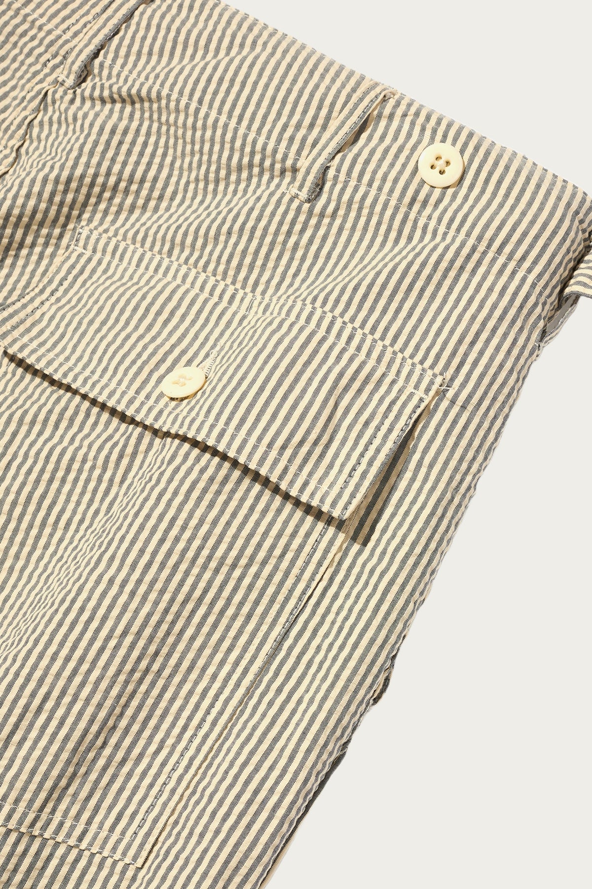 Engineered Garments Workaday - Workaday Fatigue Pant - Navy/Natural Cotton Seersucker - Canoe Club