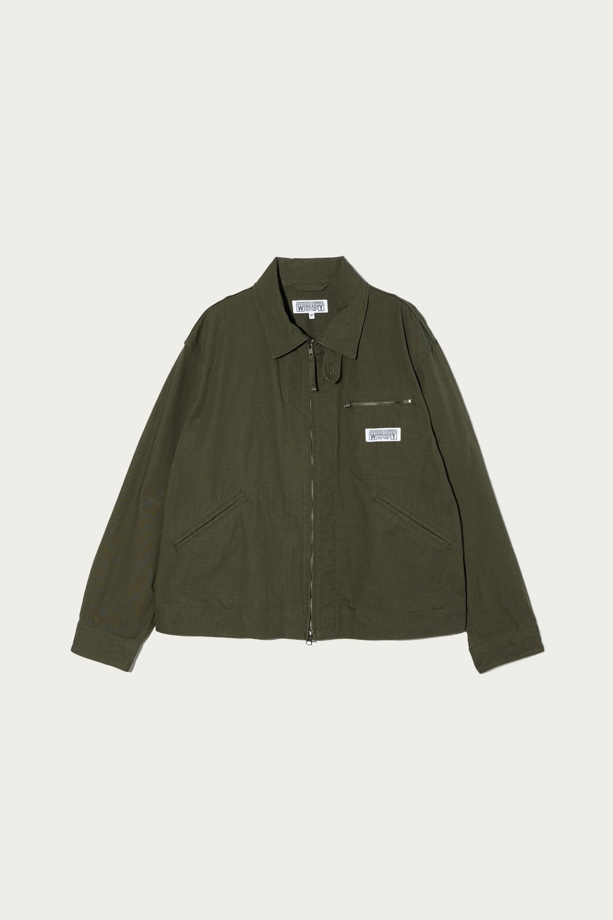 Engineered Garments Workaday - Short Jacket - Olive Heavyweight Cotton Ripstop - Canoe Club