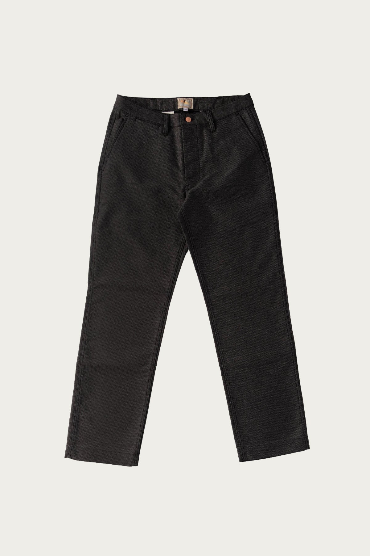 Wythe - Wabash Stripe Moleskin Chino - Charcoal Smoke - Canoe Club