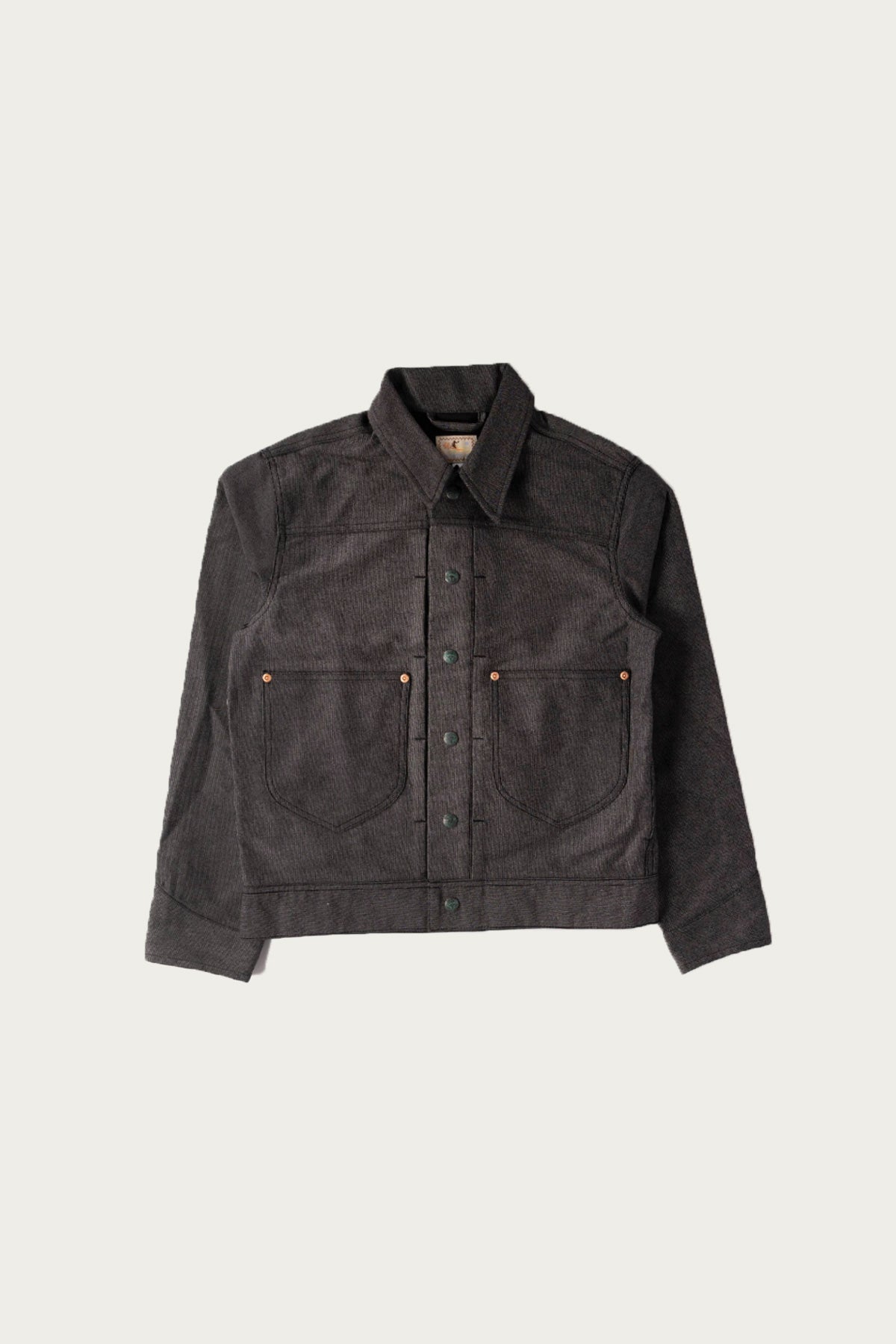 Wythe - Wabash Stripe Moleskin Ranch Jacket - Charcoal Smoke - Canoe Club