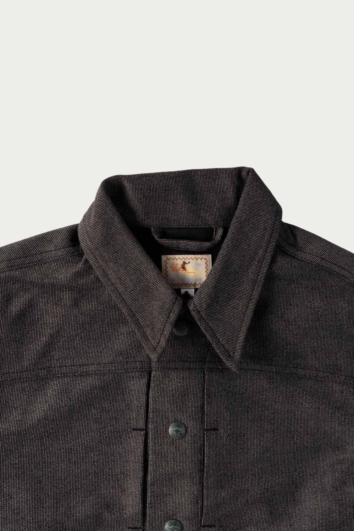 Wythe - Wabash Stripe Moleskin Ranch Jacket - Charcoal Smoke - Canoe Club