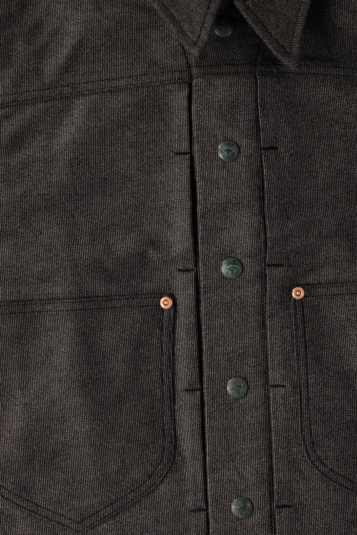 Wythe - Wabash Stripe Moleskin Ranch Jacket - Charcoal Smoke - Canoe Club