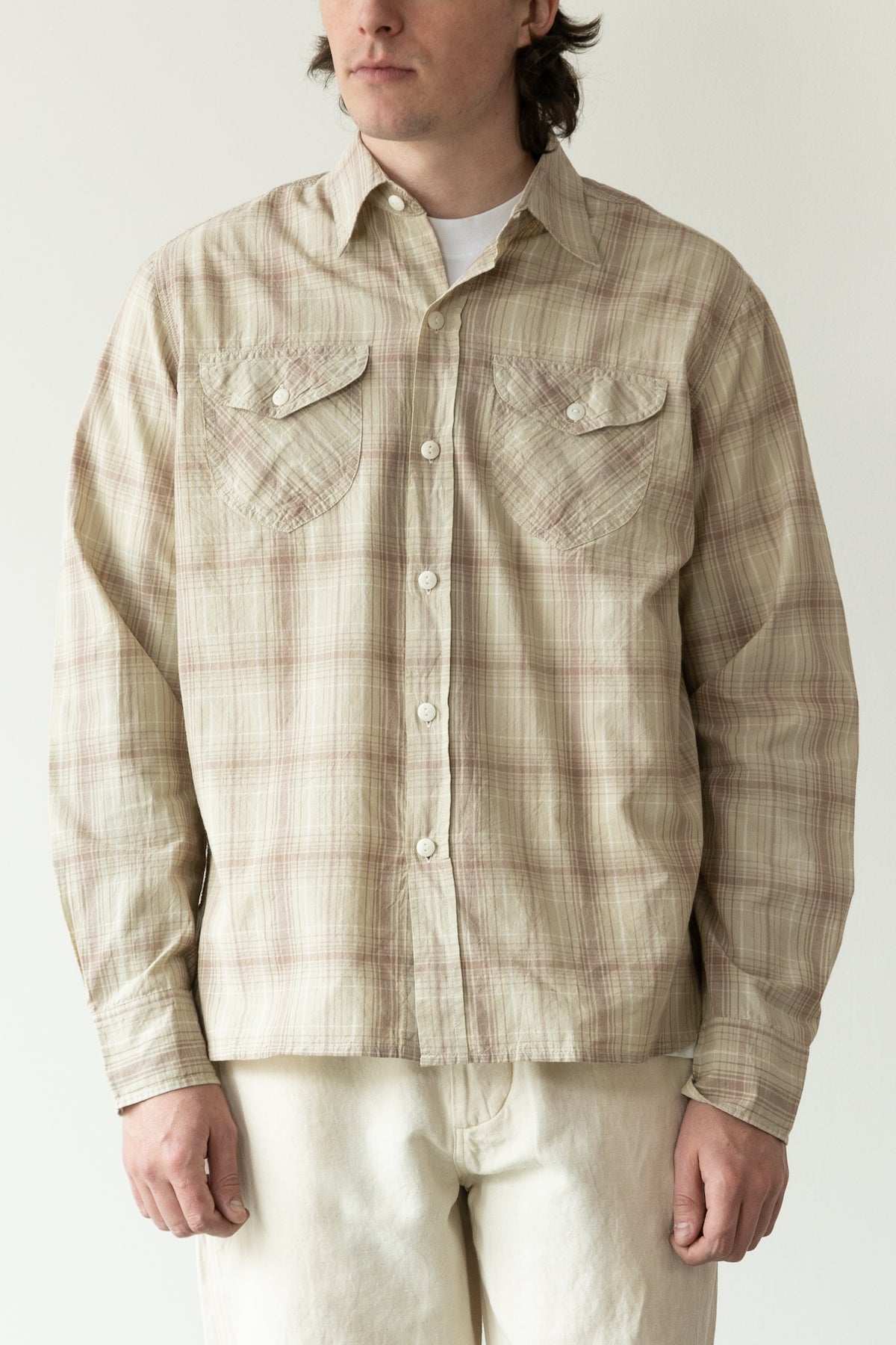 Wythe - Washed Madras Workshirt - Earthtone Plaid - Canoe Club