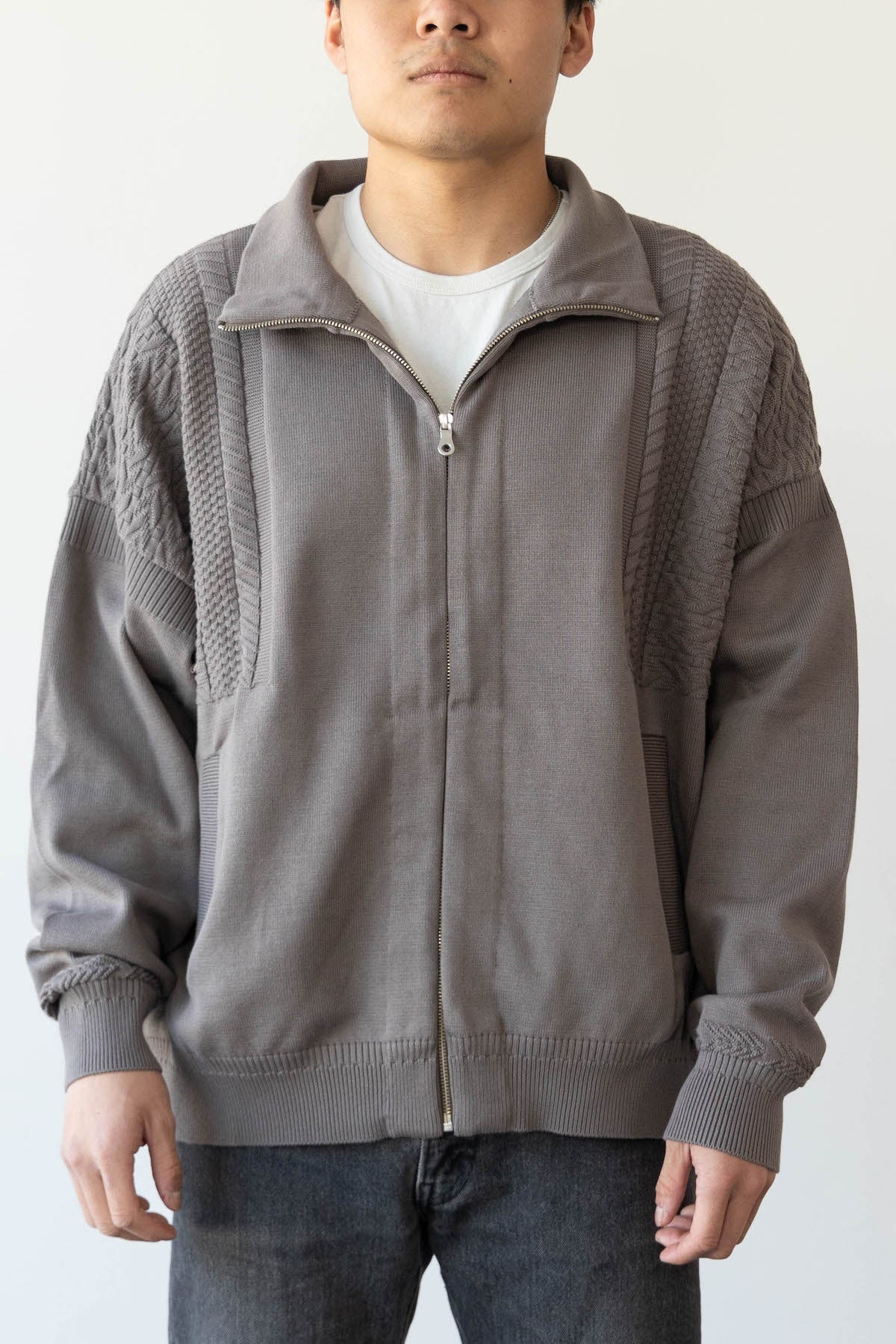 Yashiki - Hatsuhana Knit Blouson - Greige - Canoe Club