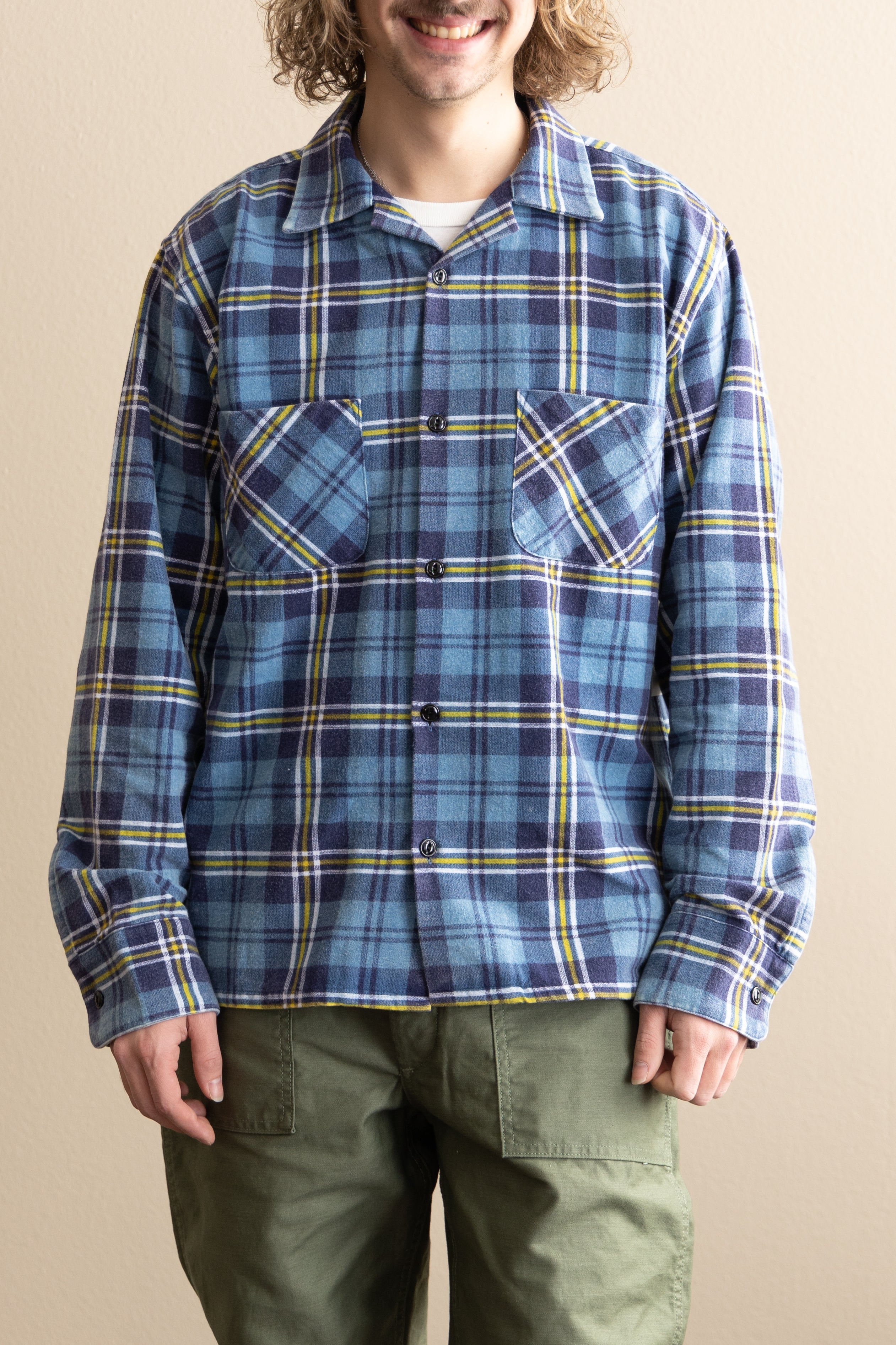 RE/DONE - 50s Plaid Straight Bottom Shirt - Navy/Blue - Canoe Club