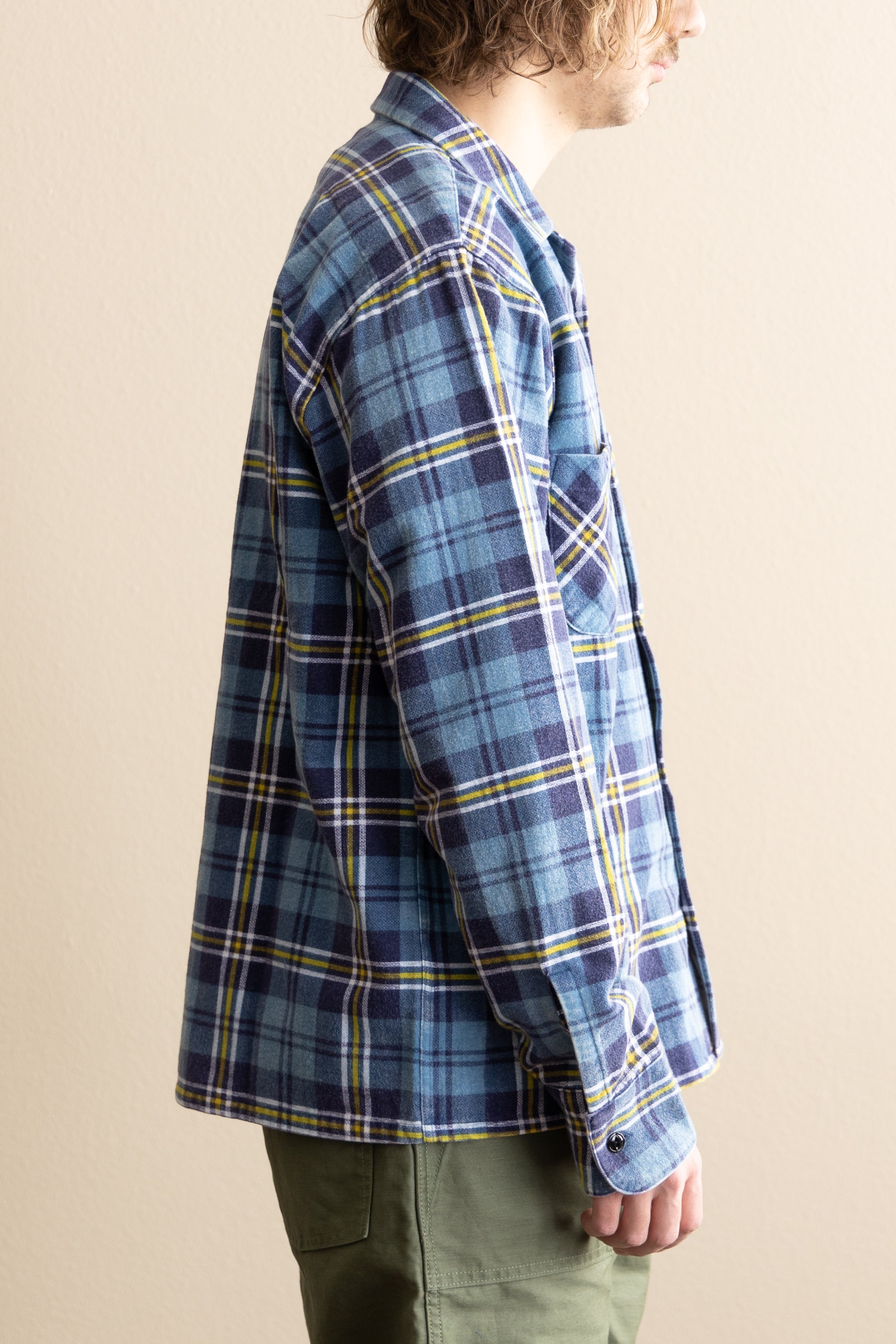 RE/DONE - 50s Plaid Straight Bottom Shirt - Navy/Blue - Canoe Club