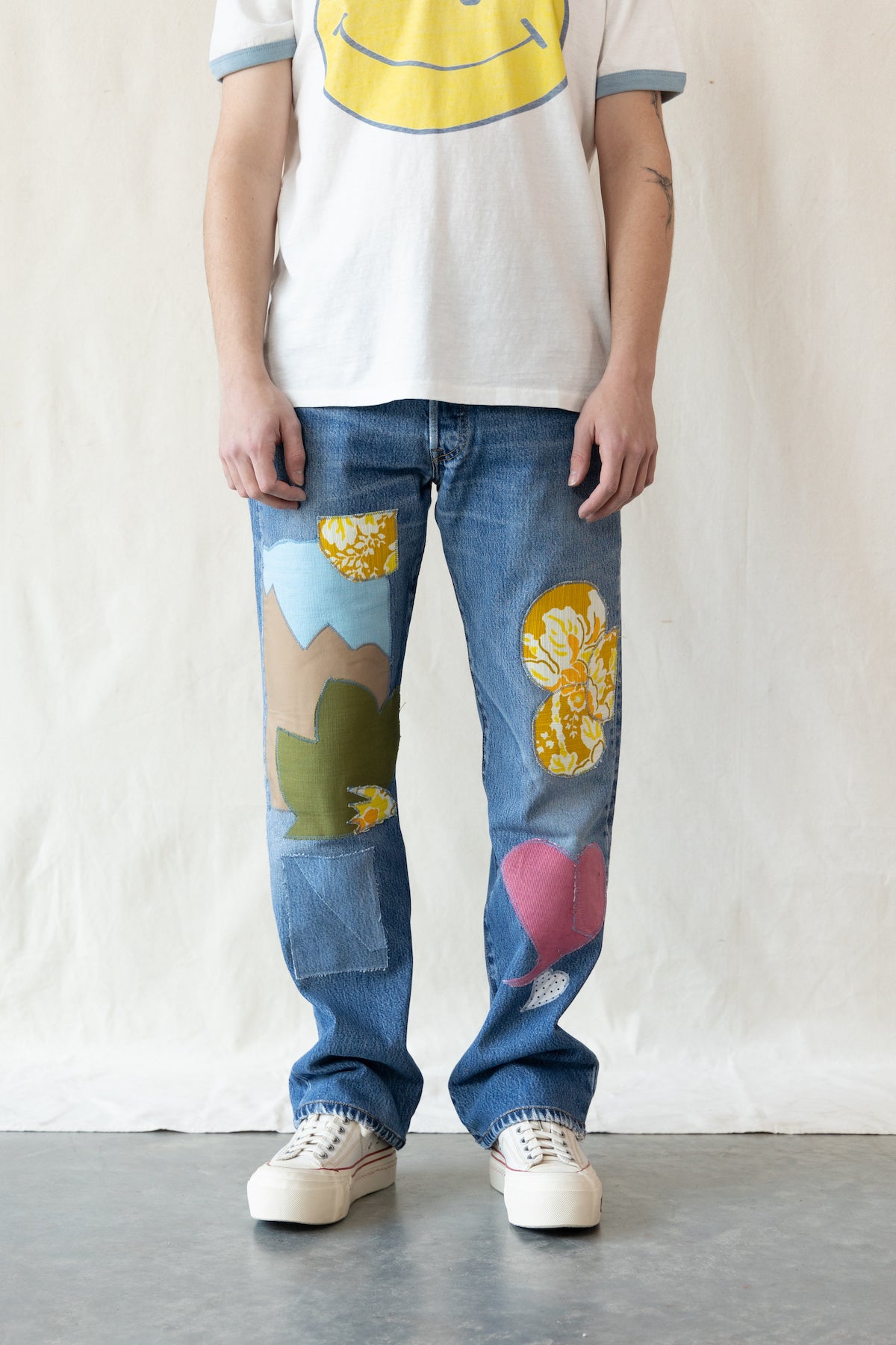 RE/DONE - Patched Up 501 Jeans - Indigo/Floral - Canoe Club