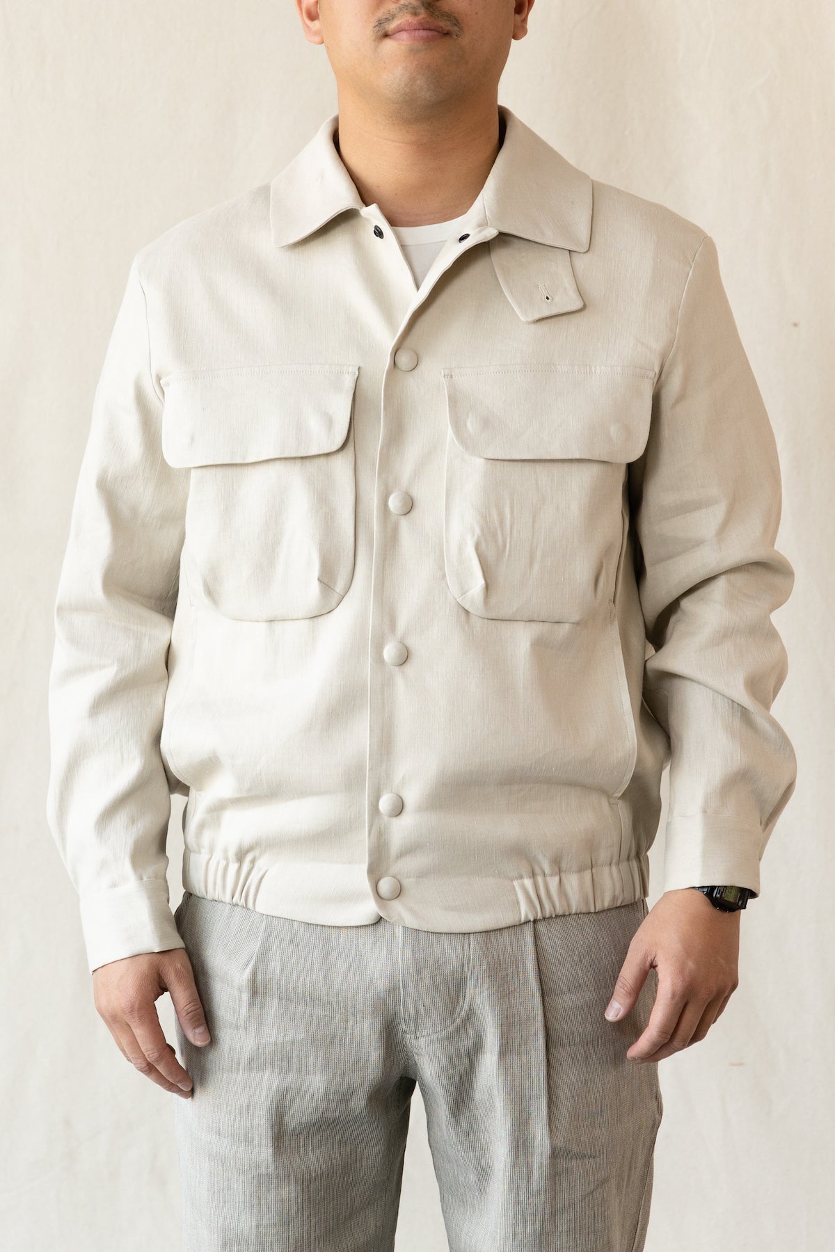 Document - Linen CPO Jacket - Beige - Canoe Club