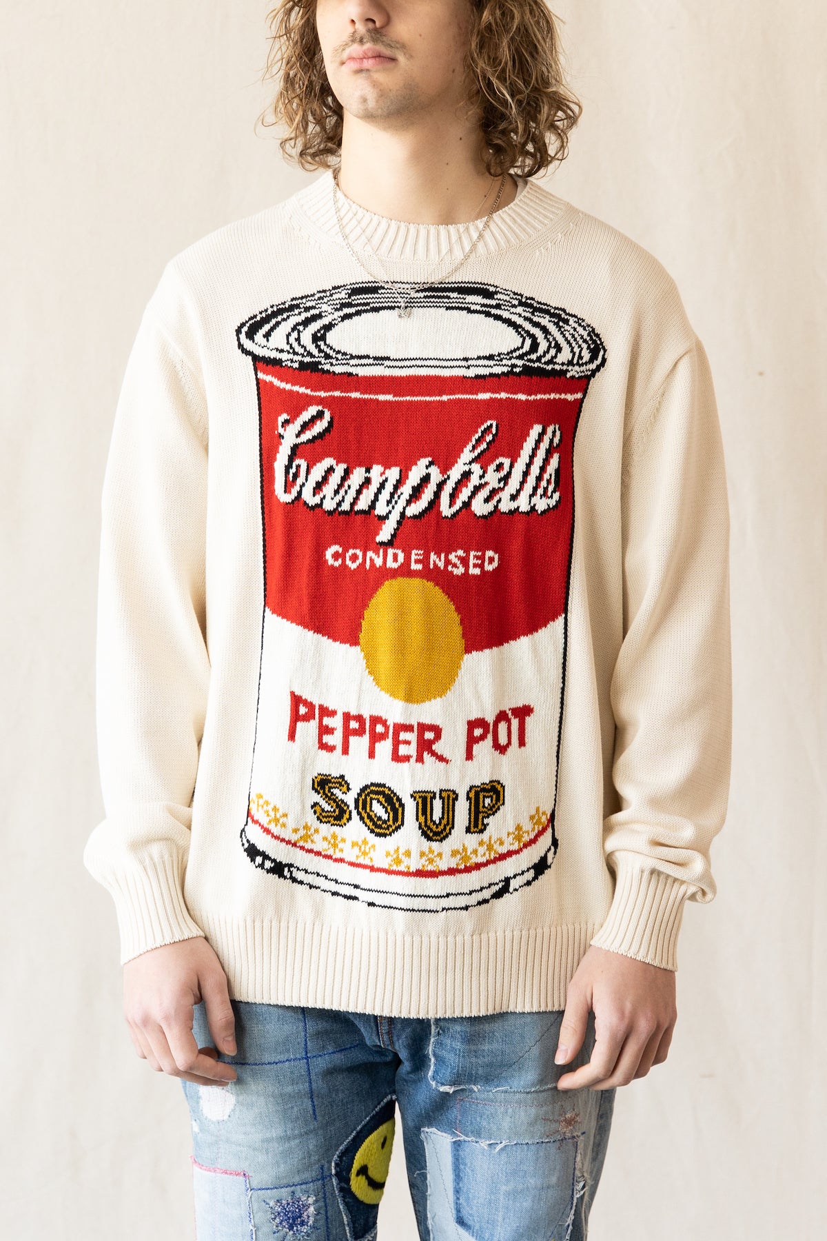 Junya Watanabe - Andy Warhol Cotton Intarsia Jumper - Off-White - Canoe Club