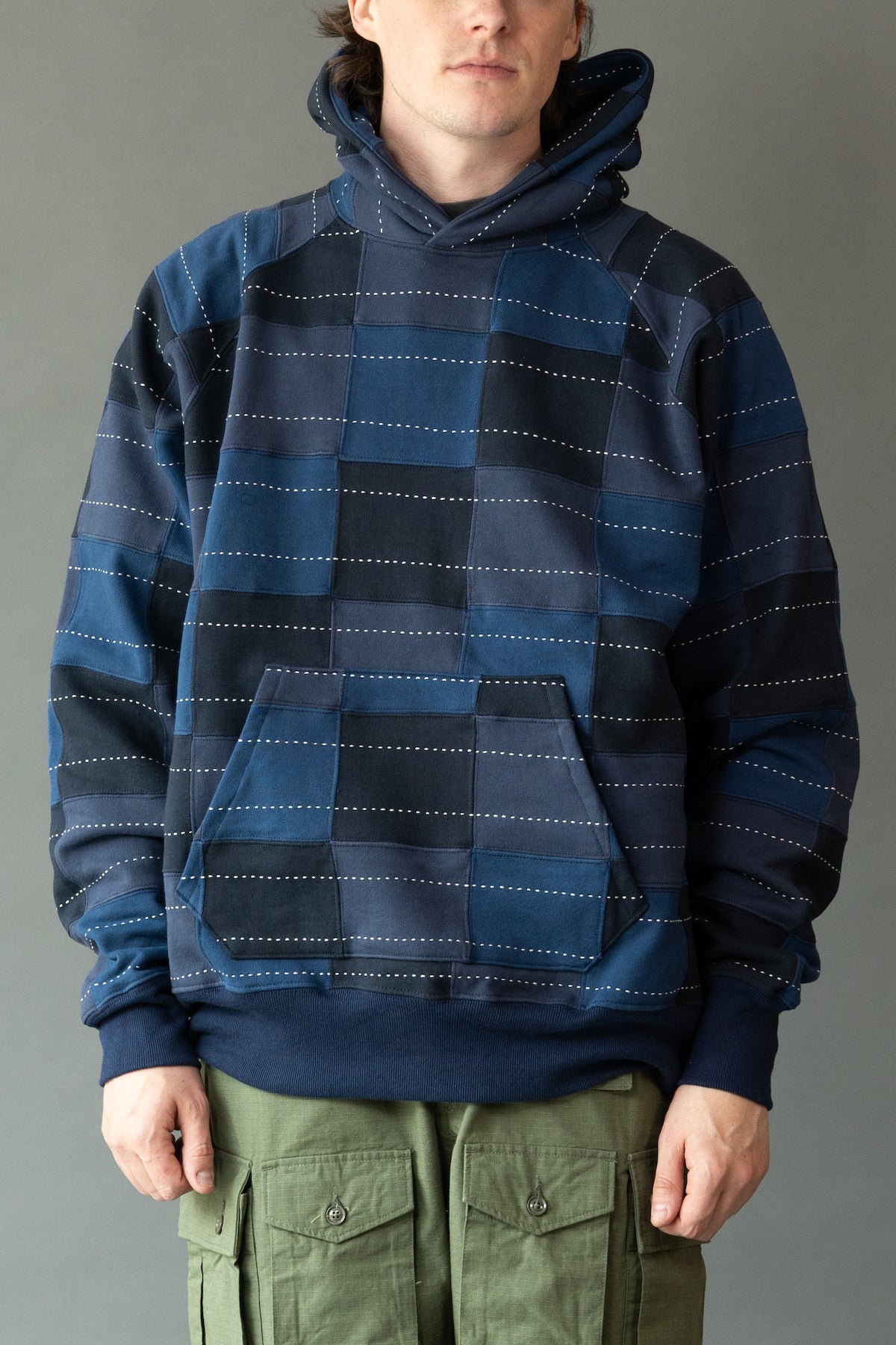 Samuel Zelig - Patchwork Hoodie - Blue - Canoe Club