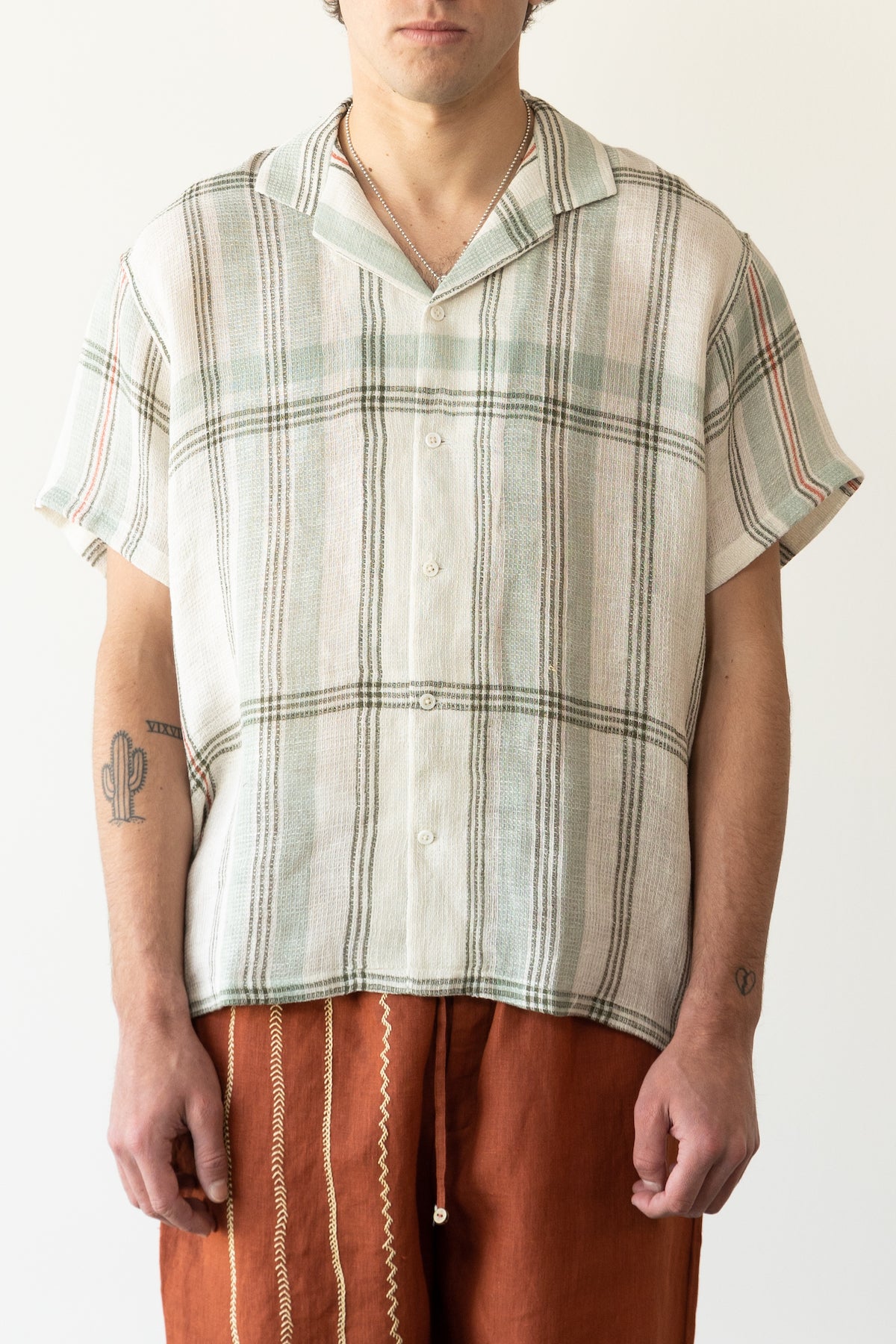 Harago - Textured Linen Shirt - Off White - Canoe Club