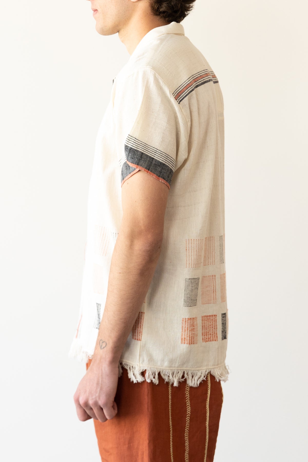 Harago - Jamdani Scarf Shirt - Off White - Canoe Club