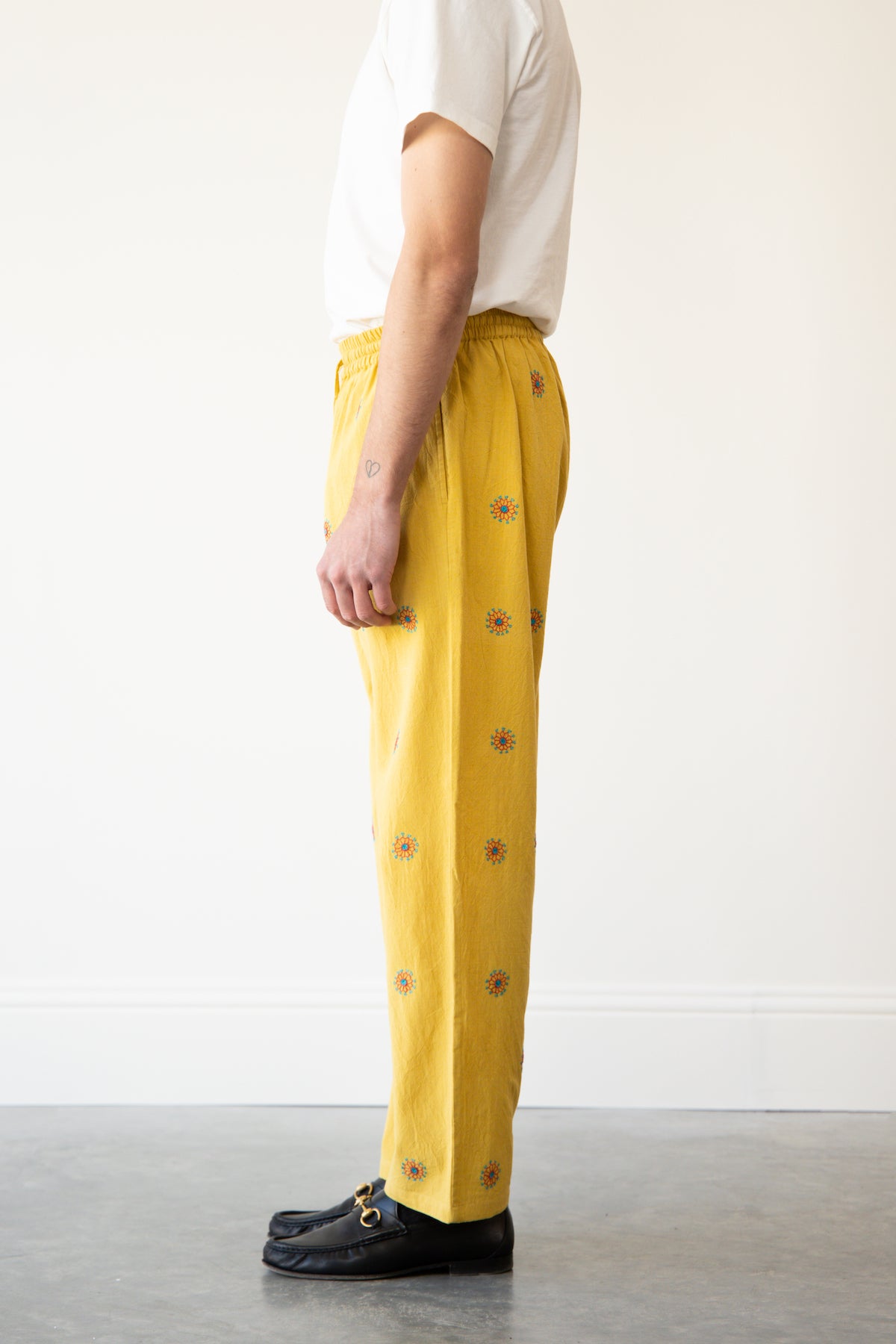 Harago - Amber Embroidered Pants - Yellow - Canoe Club