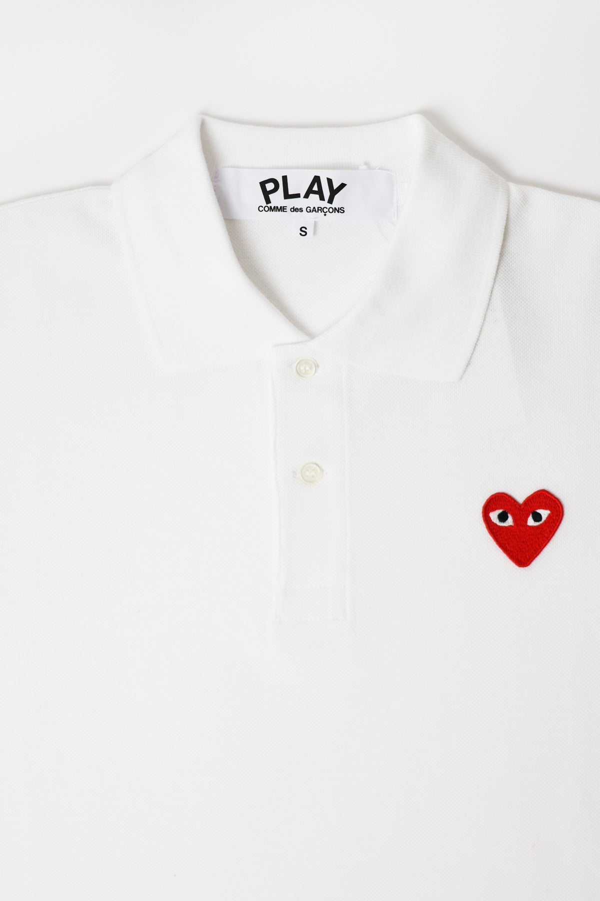 Comme des Garçons PLAY - Red Heart Polo - White - Canoe Club