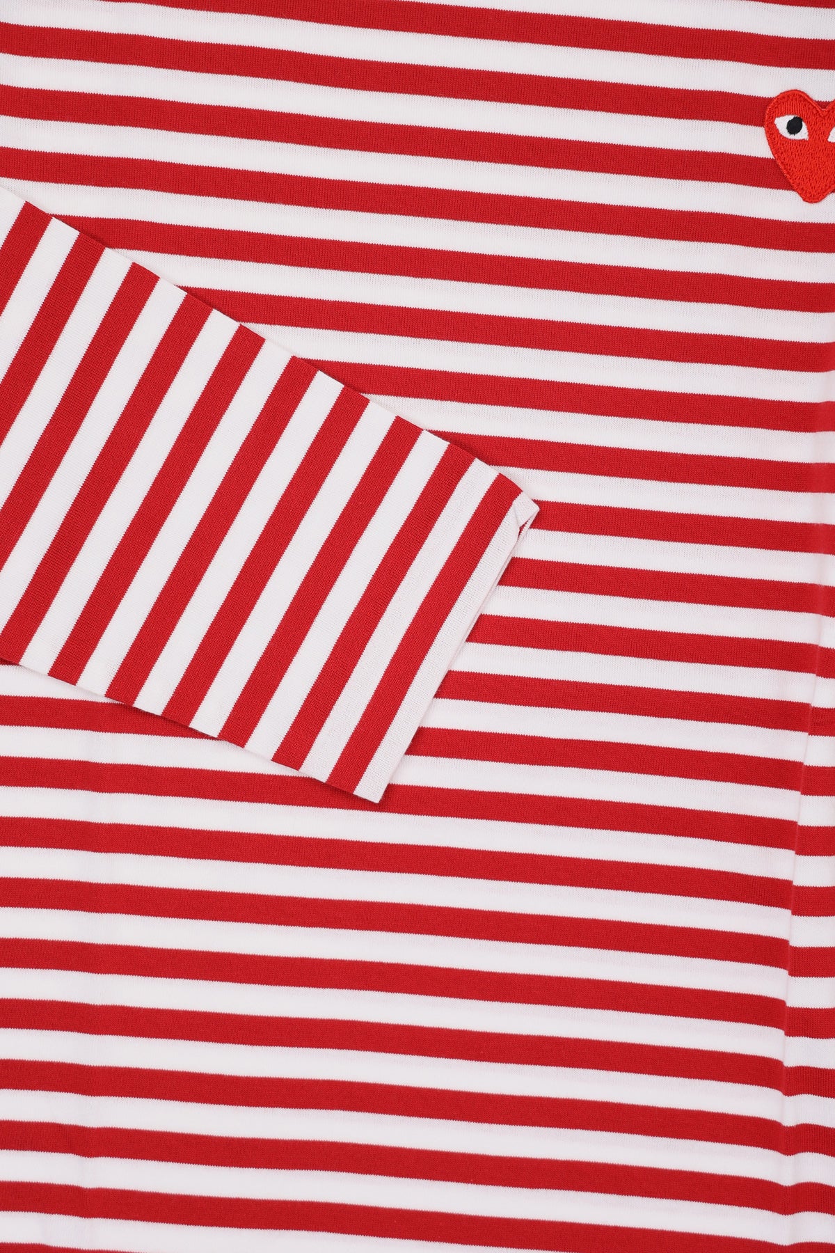 Comme des Garçons PLAY - Red Heart Striped T-Shirt - Red/White - Canoe Club