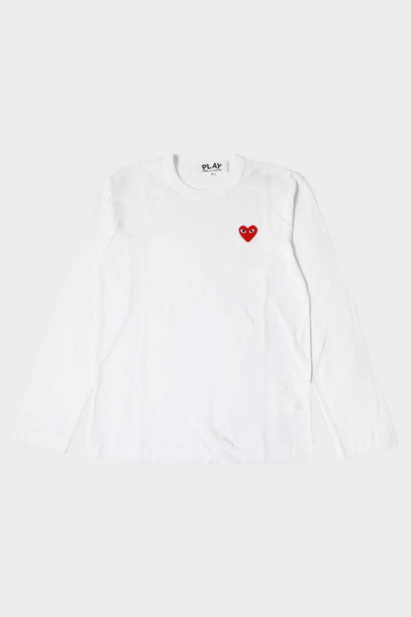 Comme des Garçons PLAY Red Heart T-Shirt | White | Canoe Club