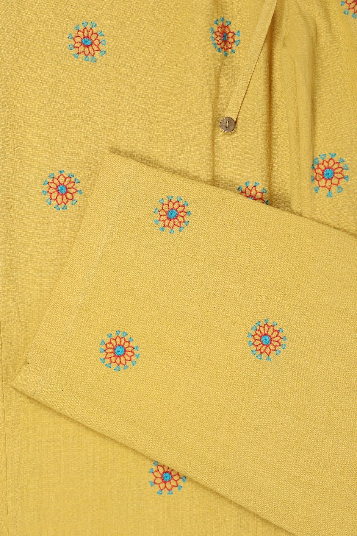 Harago - Amber Embroidered Pants - Yellow - Canoe Club