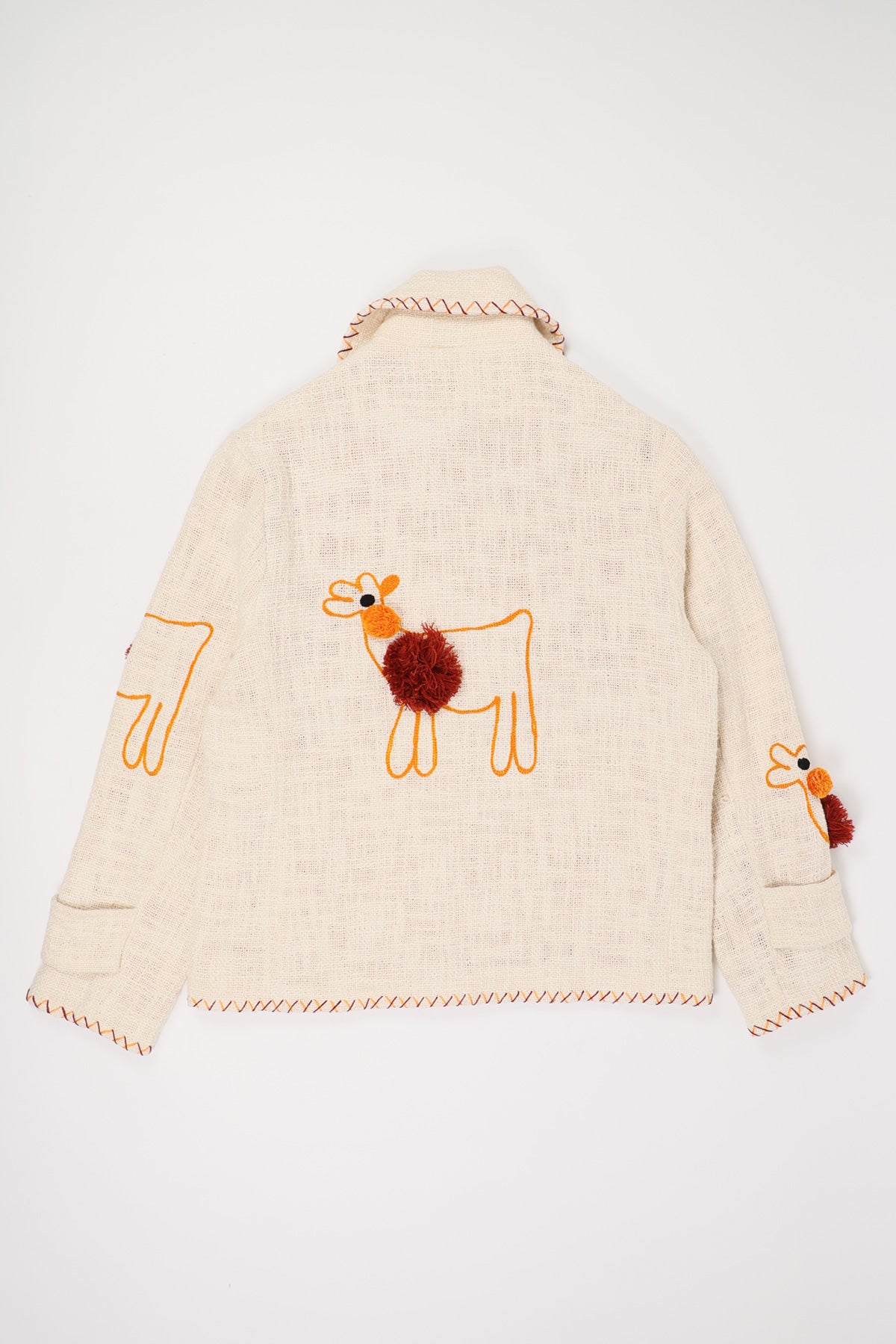 Harago - Animal Embroidered Blouson Jacket - Off White - Canoe Club