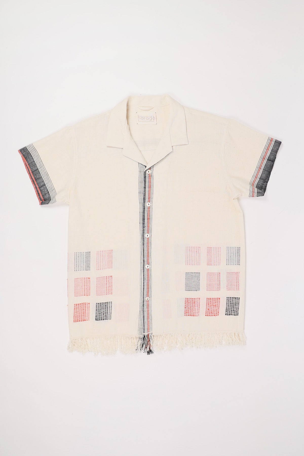 Harago - Jamdani Scarf Shirt - Off White - Canoe Club