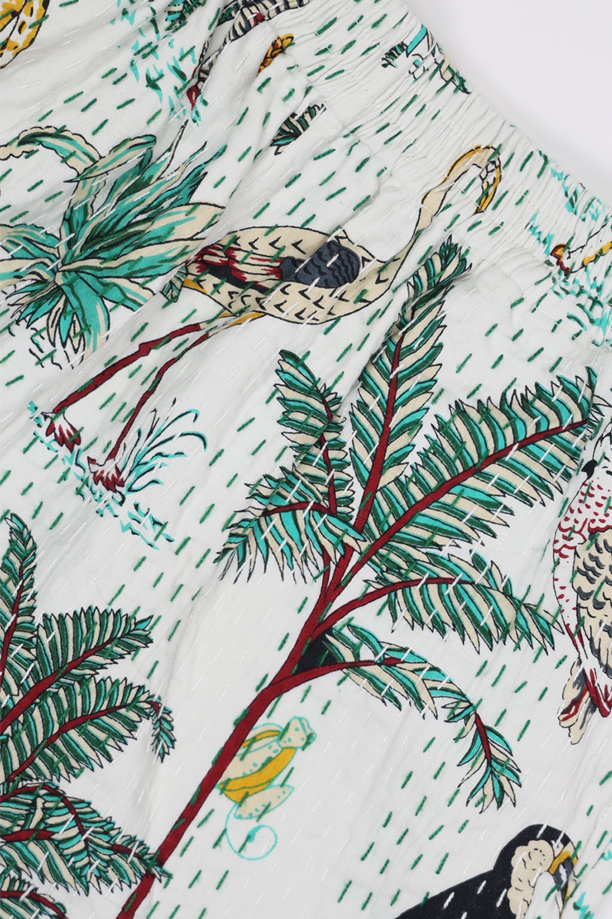 Harago - Printed Kantha Shorts - White - Canoe Club