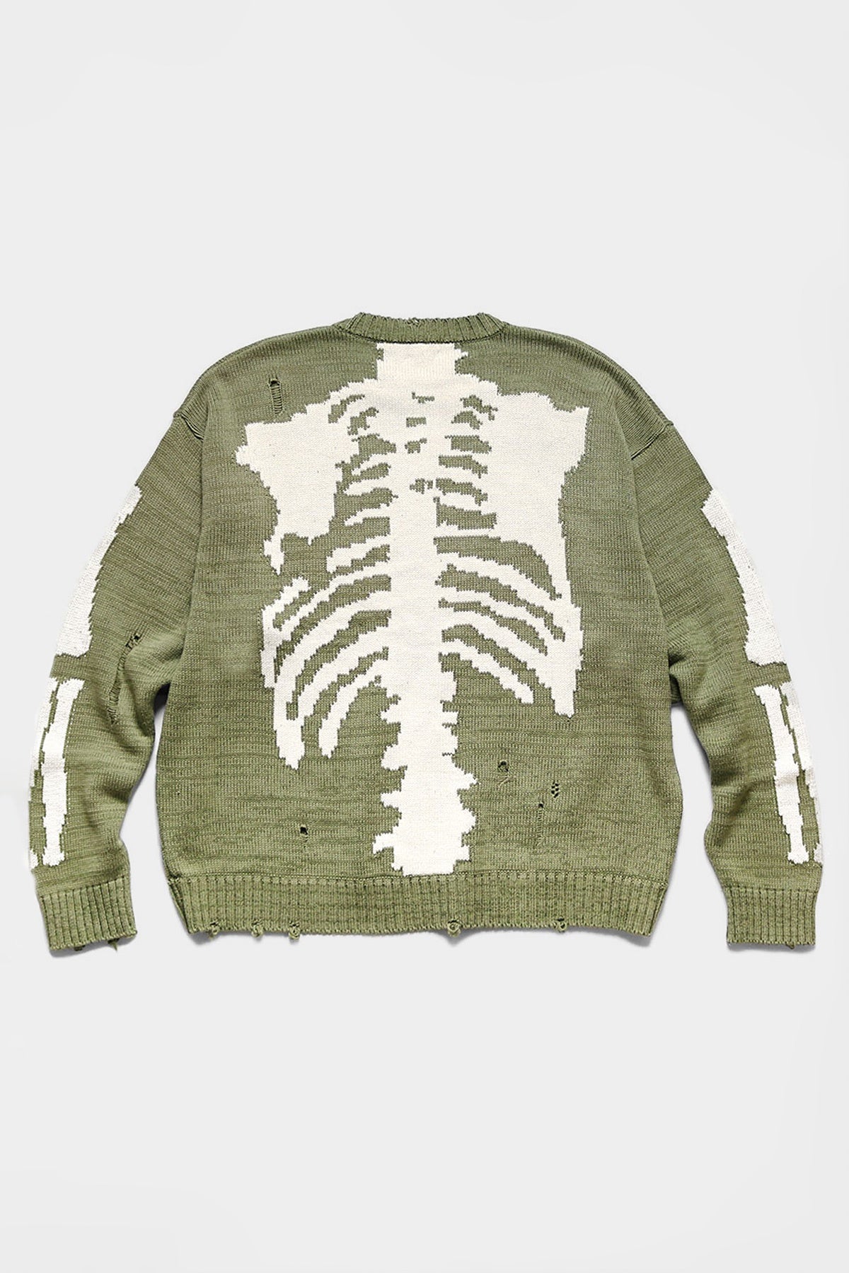 Kapital - 5G Cotton Knit BONE Crew Sweater - Khaki - Canoe Club