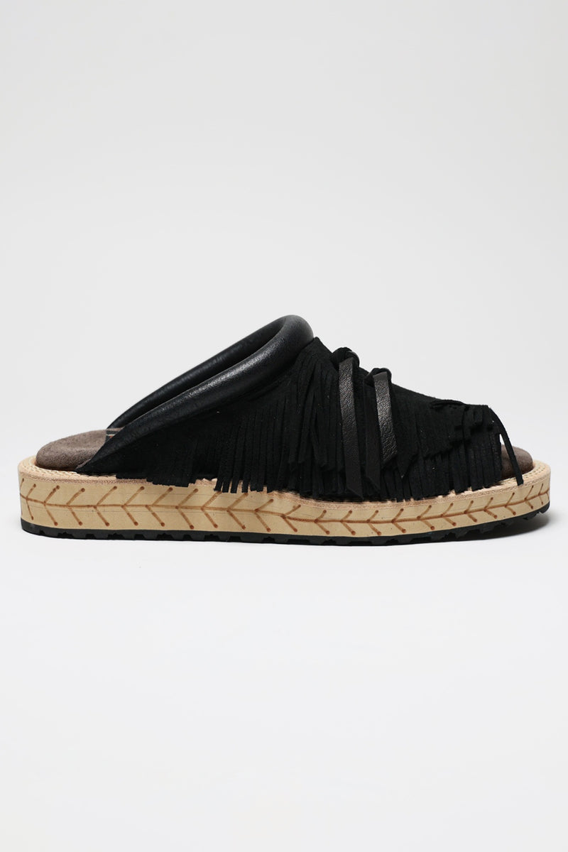 Kapital Deer Leather Pueblo Sabot | Black | Canoe Club