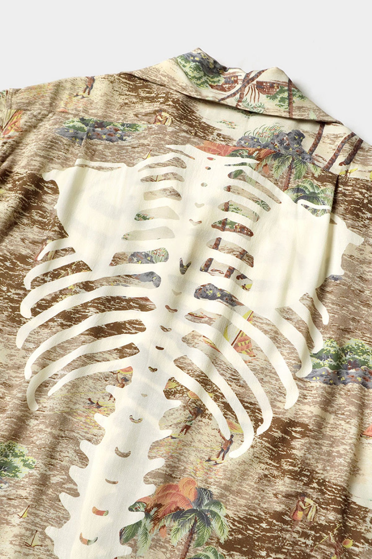 Kapital - Rayon KAMEHAMEHA BONE WRANGLE Collar Aloha - Brown - Canoe Club