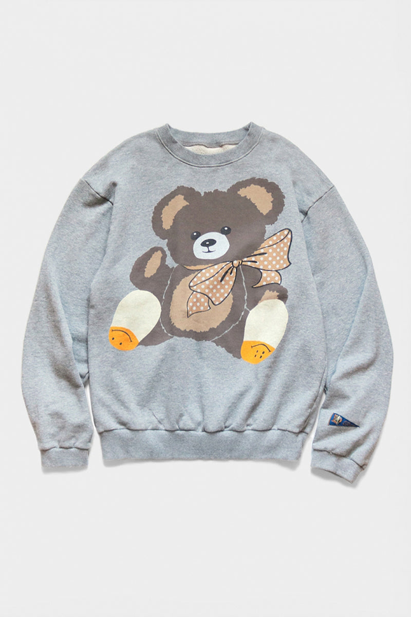 Kapital Top Fleece Crew Sweat (BIG BEAR in RAINBOW HAPPY SOX) | Grey |  Canoe Club