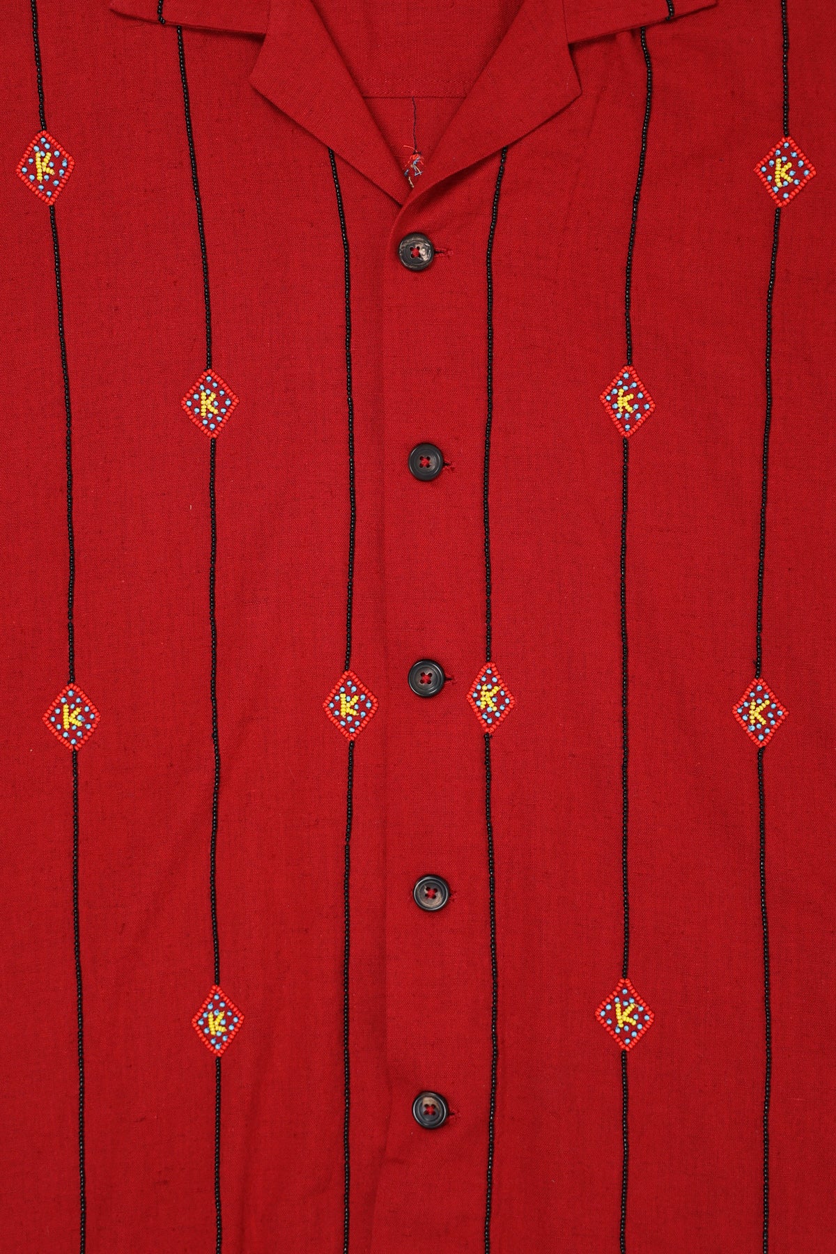 Karu Research - Beaded Camp Shirt - Red - Canoe Club